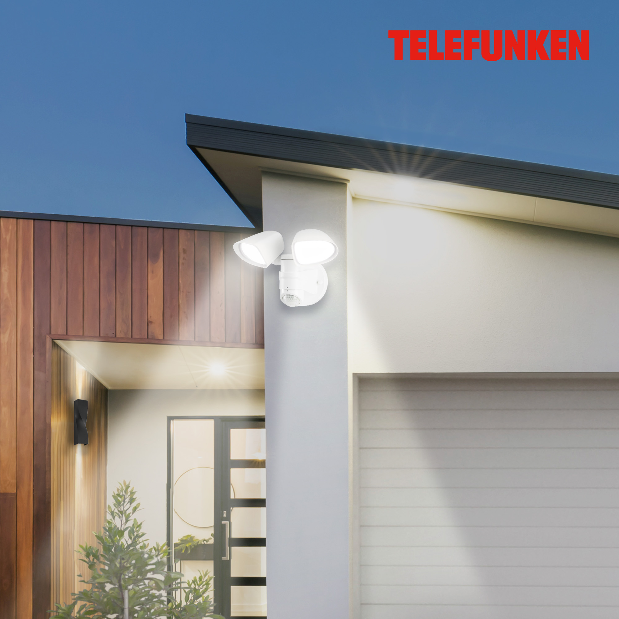 TELEFUNKEN LED Sensor Außenstrahler Weiß