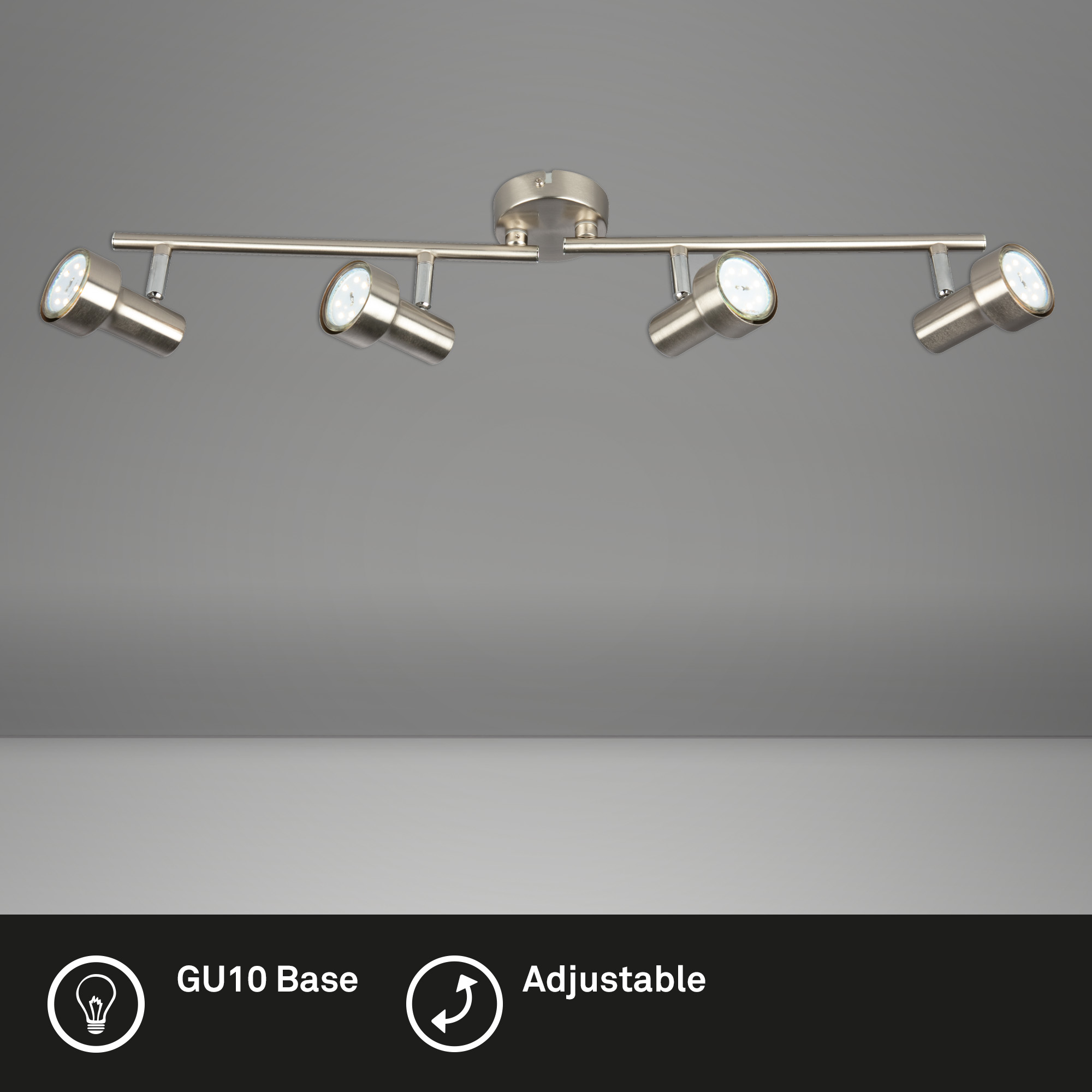 LED Deckenleuchte matt-nickel 4xLED/GU10 Freisteller2