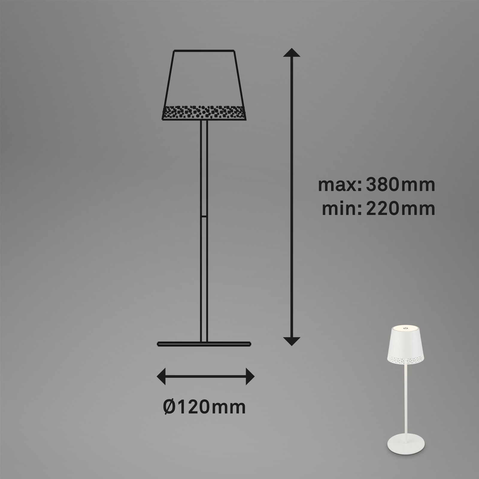 LED Lampada da tavolo a batteria 38 cm 2,6W 280lm bianco