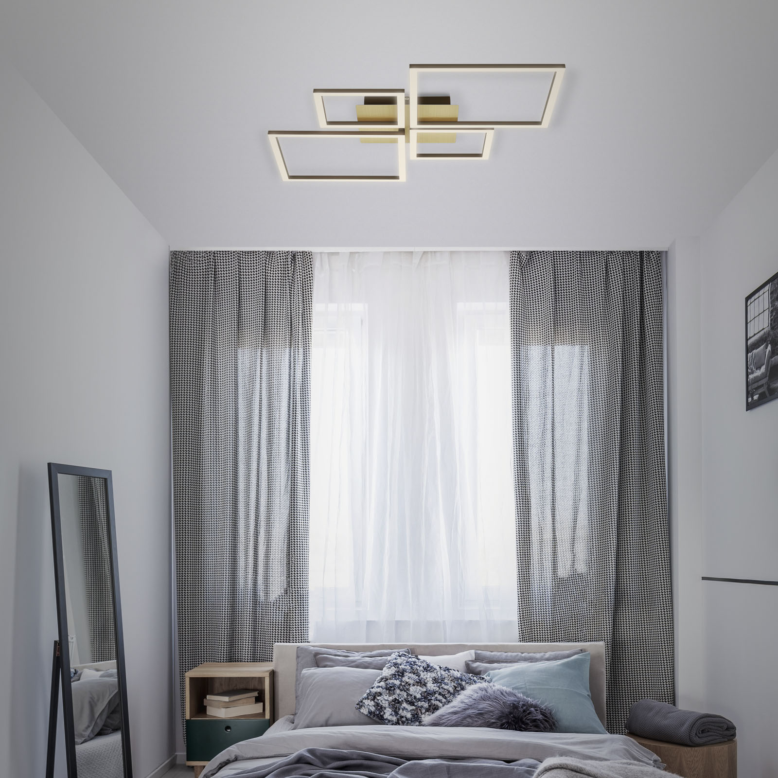 LED Deckenleuchte gold-braun