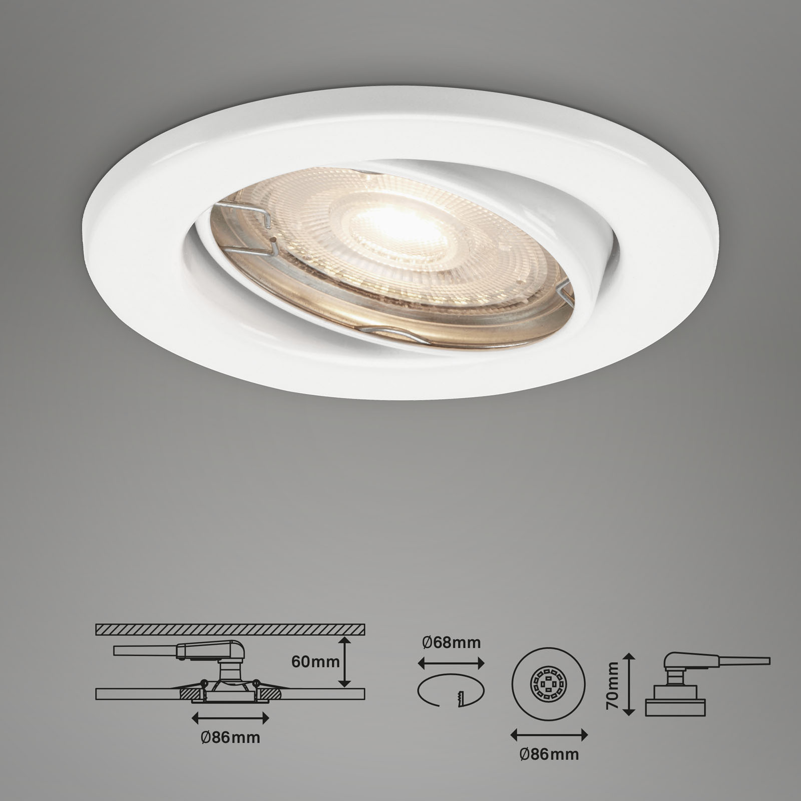 LED Einbauleuchten weiß Maßzeichnung