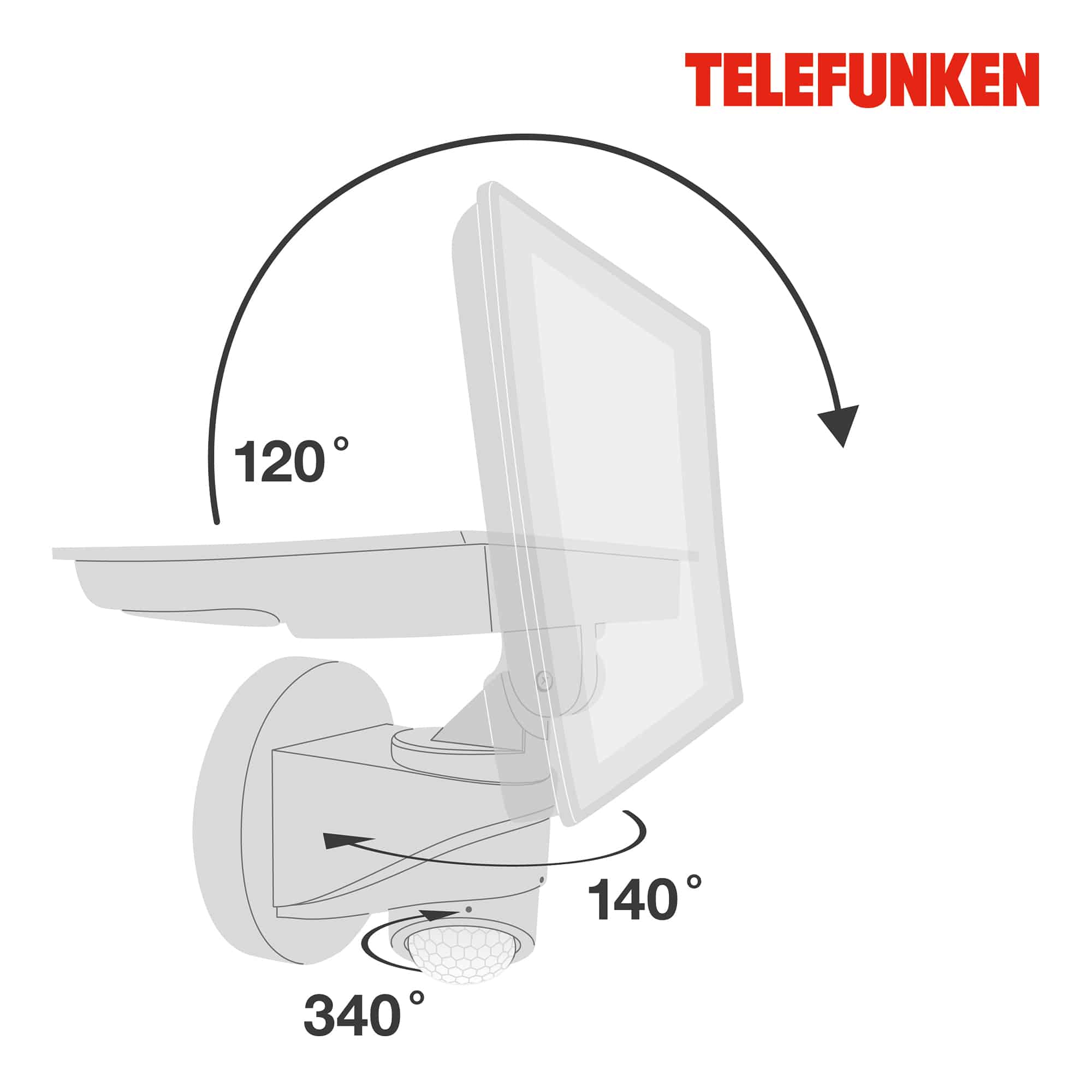 TELEFUNKEN LED Sensor Außenstrahler Weiß