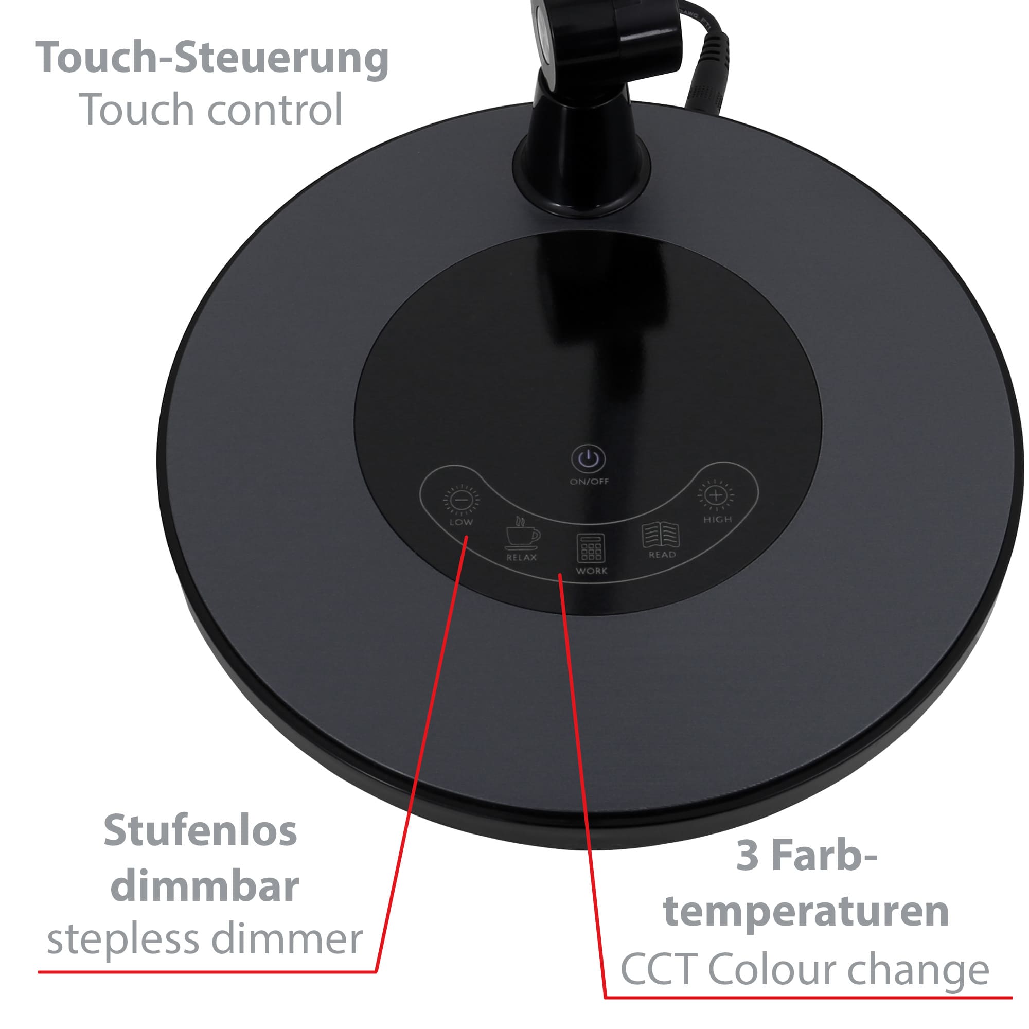 CCT LED Tischleuchte Schwarz