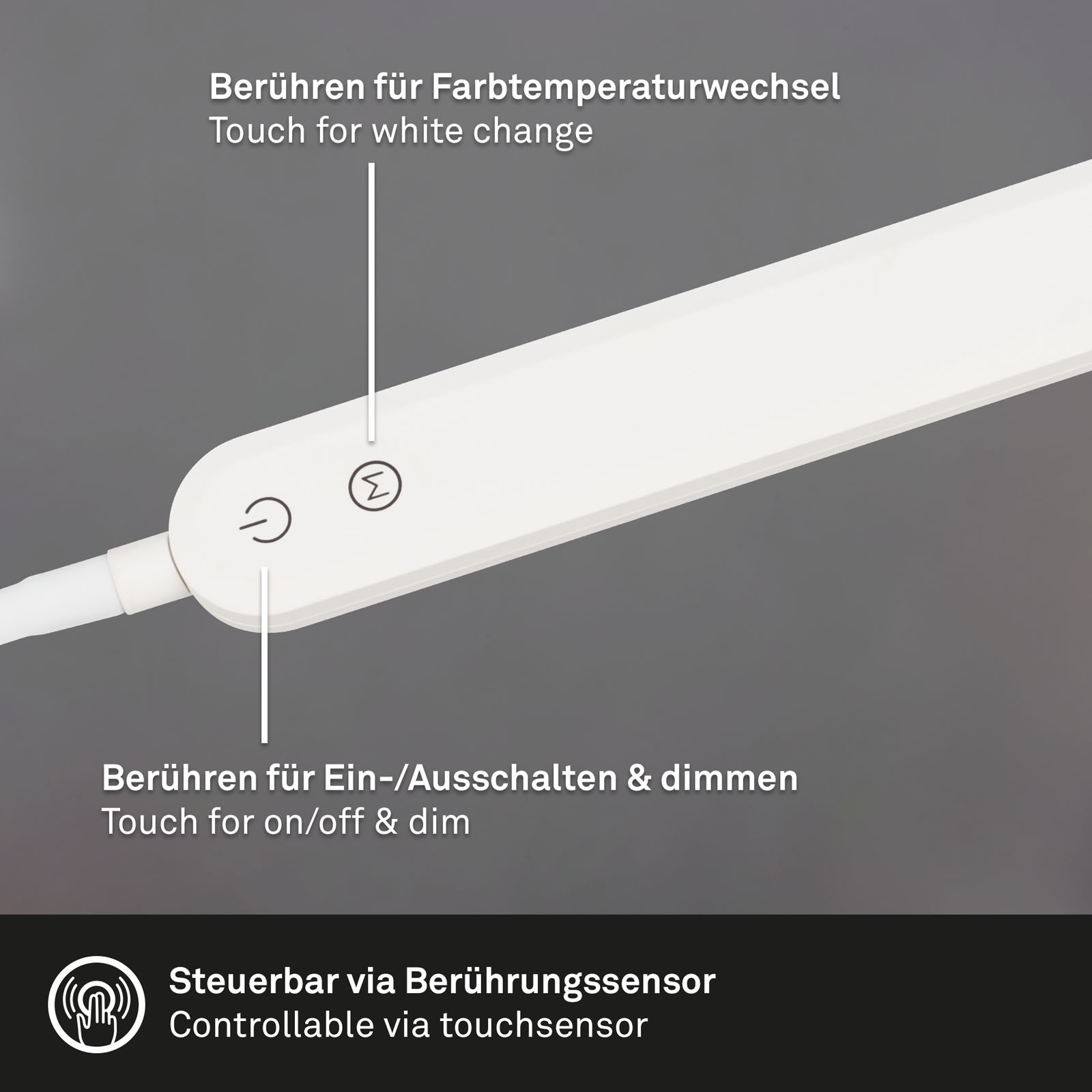 CCT LED Klemmleuchte weiß LED Freisteller2