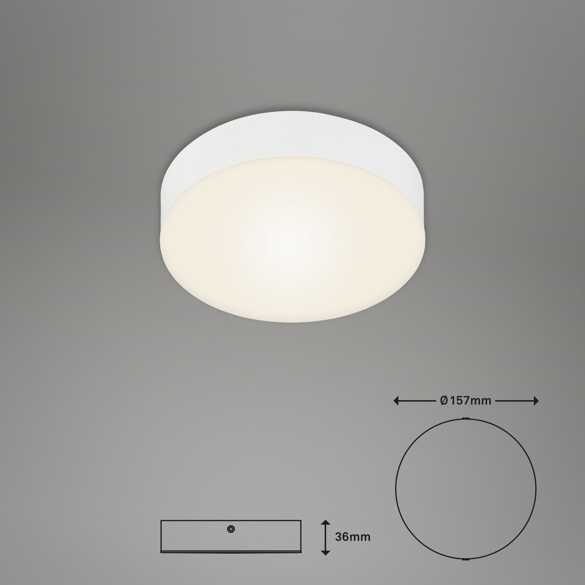 Rahmenlose LED Aufbauleuchte weiß LED-Platine Maßzeichnung