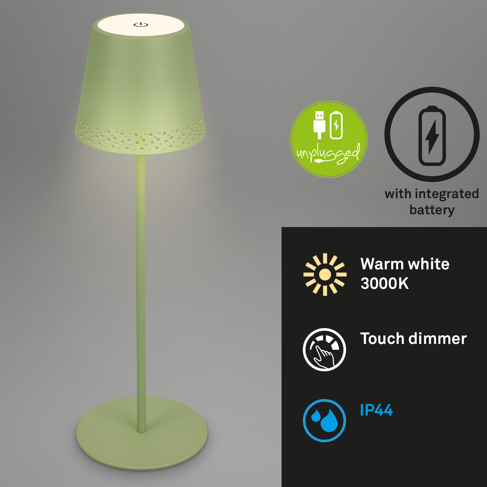 LAMPADA DA TAVOLO 45 LED DIMMER TOUCH CON BASE DI RICARICA WIRELESS PER  SMARTPHONE