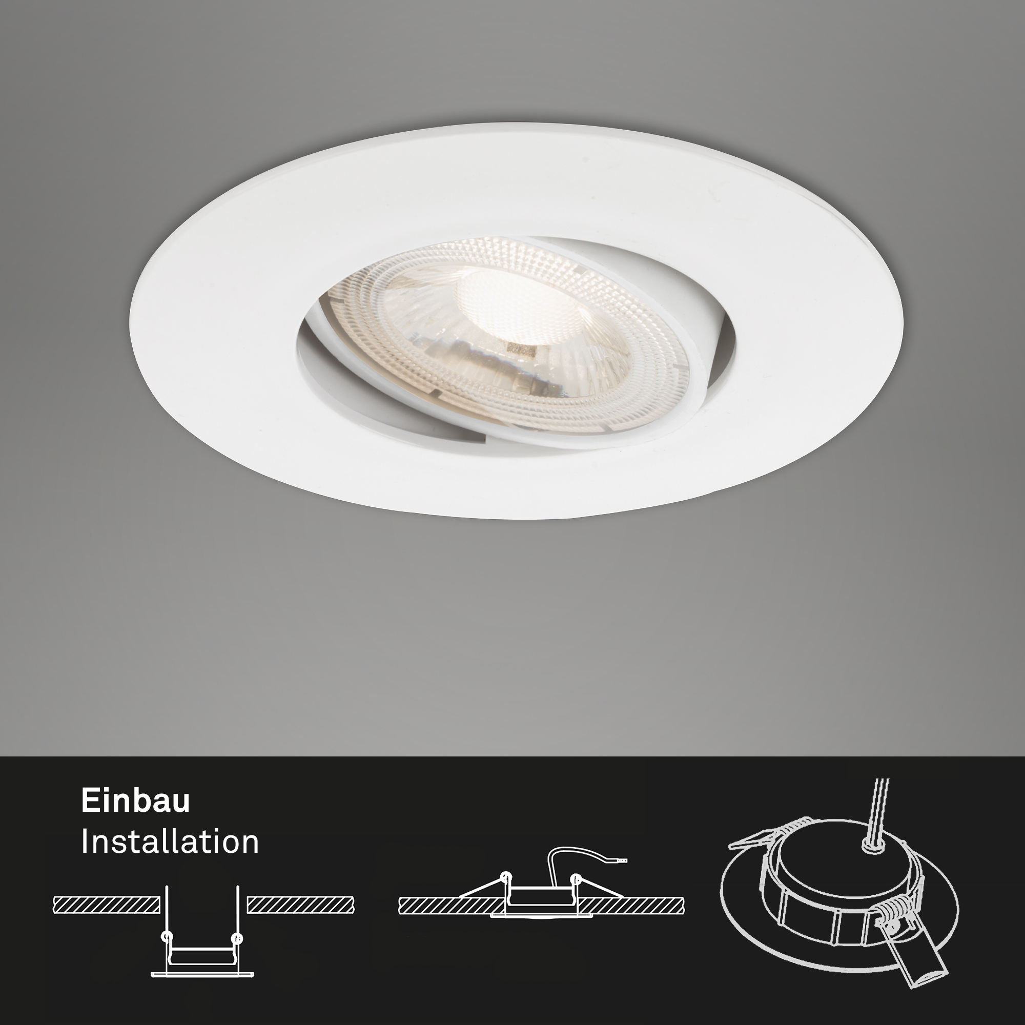 3er Set LED Einbauleuchte Weiß