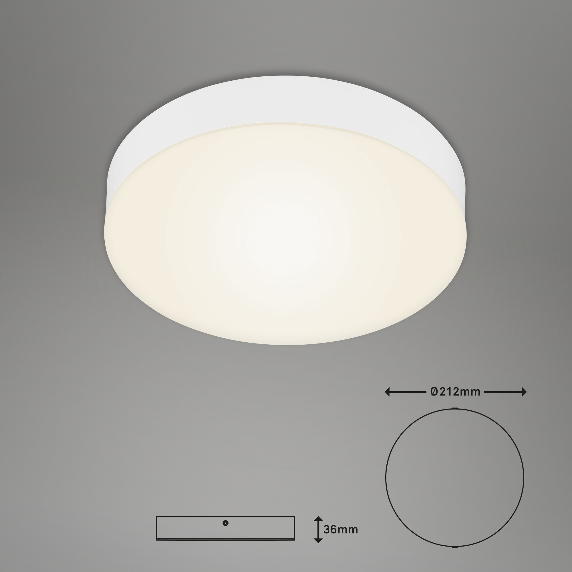 Rahmenlose LED Aufbauleuchte weiß LED-Platine1 Maßzeichnung