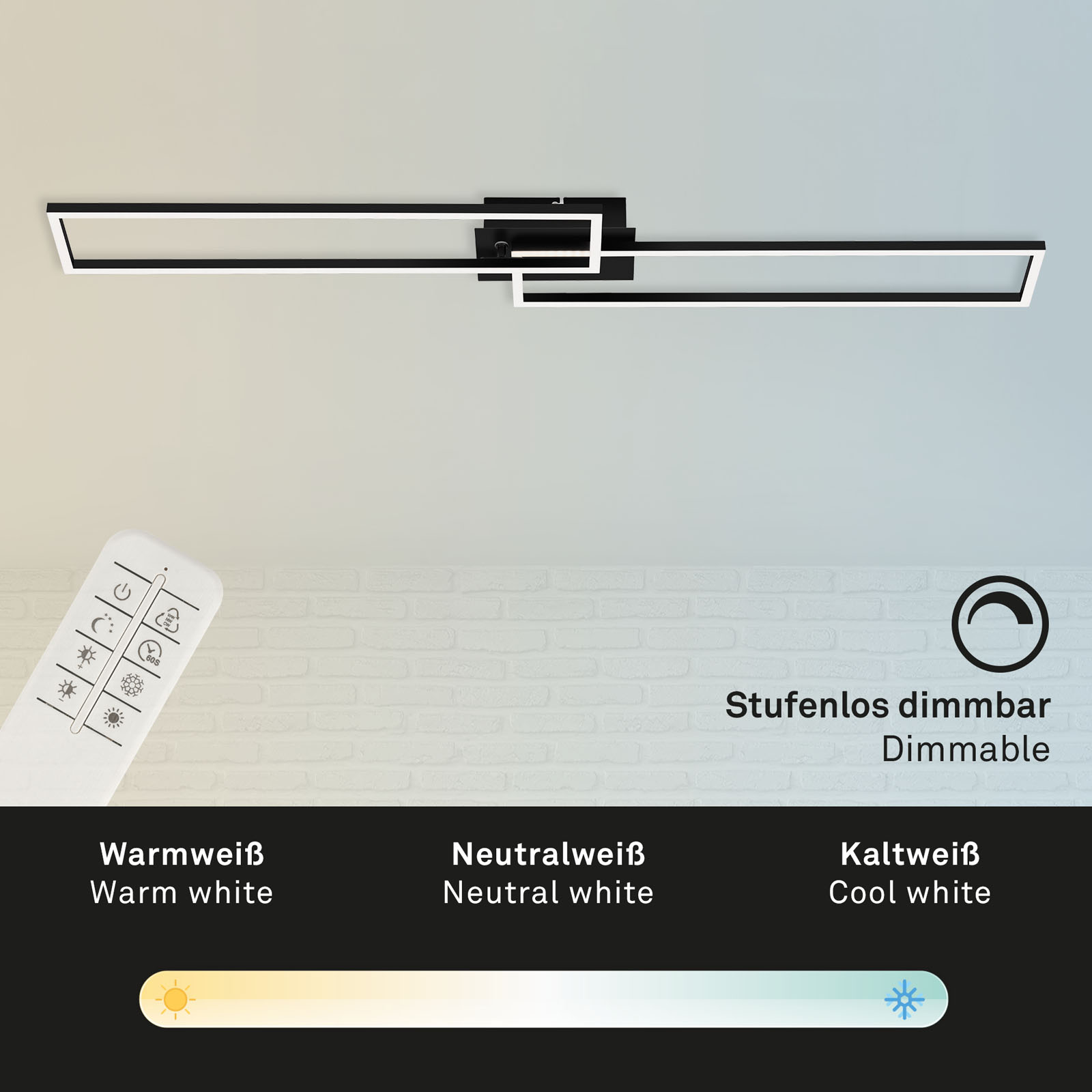 CCT LED Wand- und Deckenleuchte schwarz LED/ Freisteller2