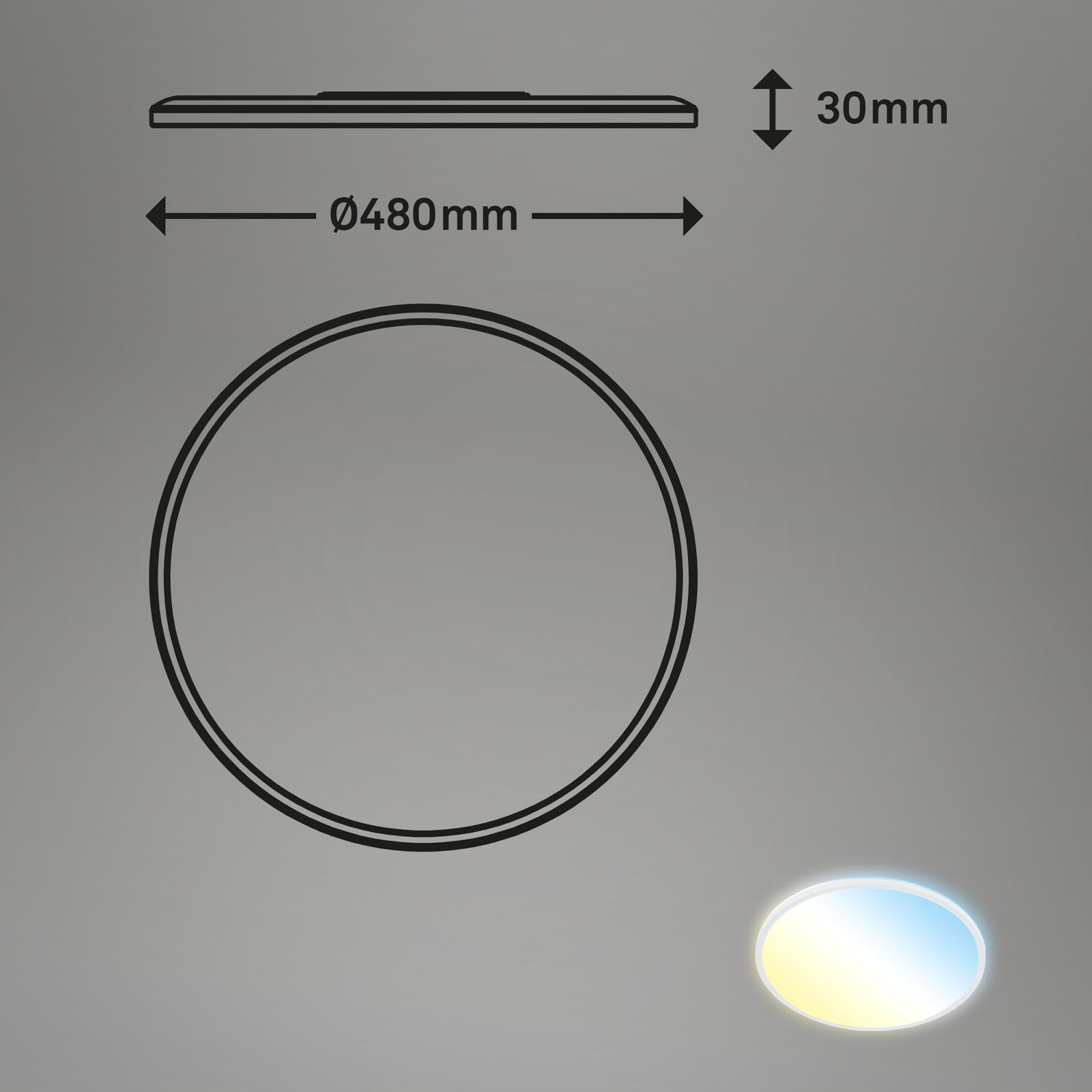 Ultraflaches CCT LED Panel weiß Milieu