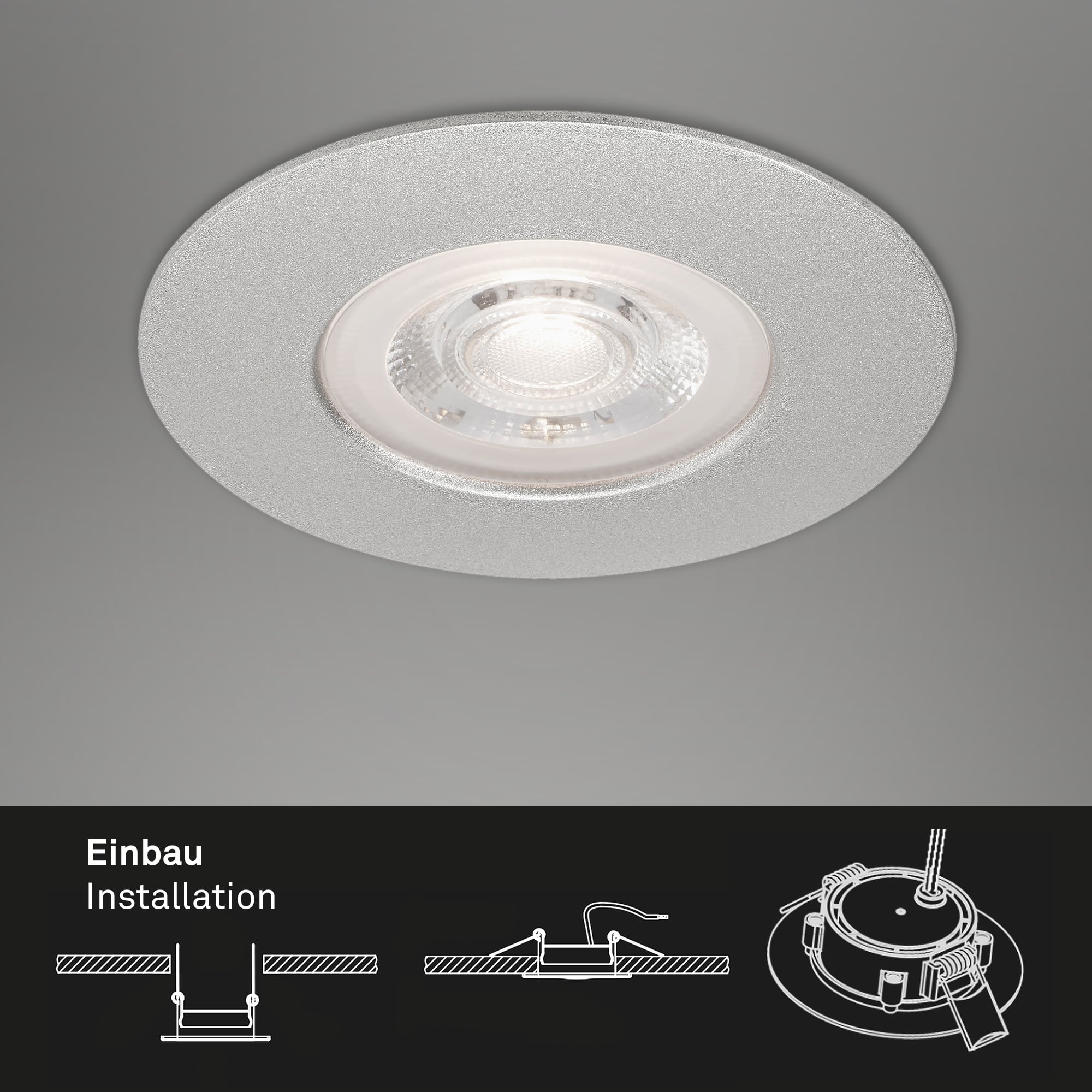 LED Einbauleuchte chrom-matt 1xLED-Platine Freisteller2