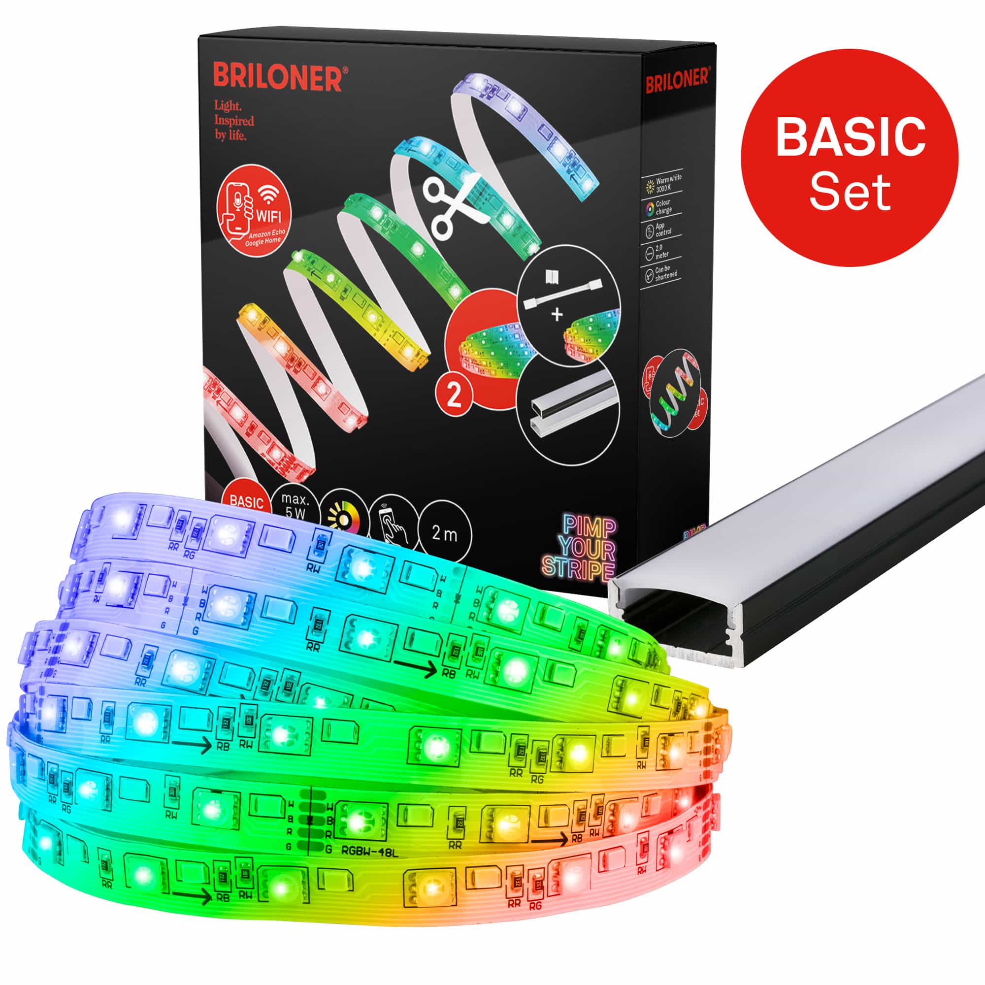 Pimp Your Stripe Starterset LED Strip 2m, WiFi, RGB+W