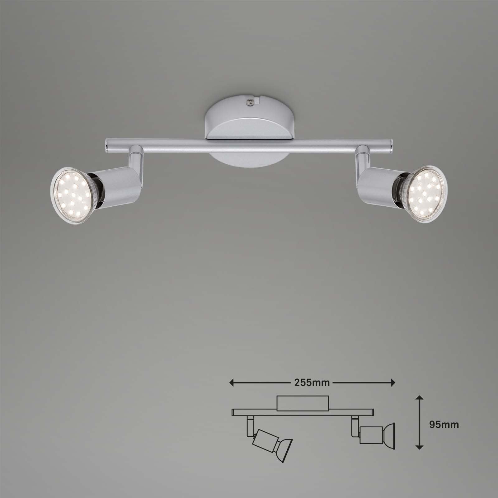 LED Spot 2-flammig titanfarbig Maßzeichnung