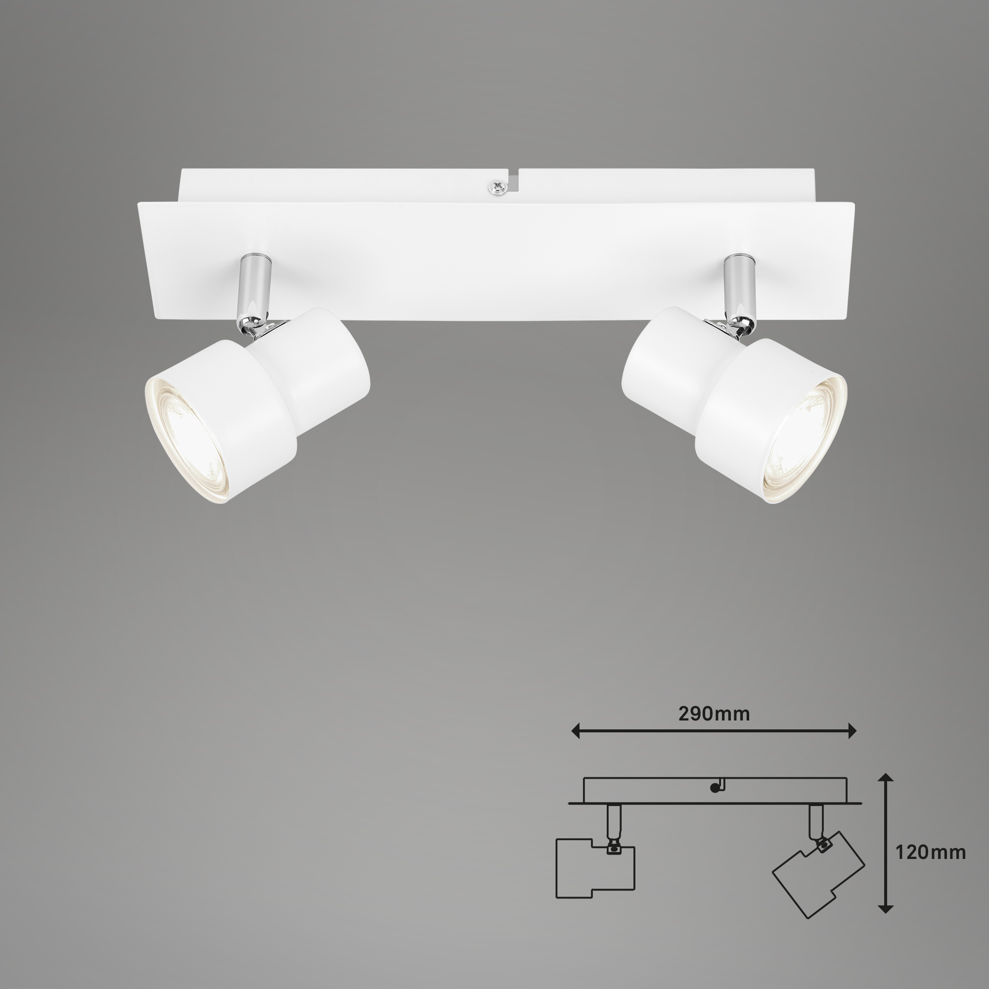 LED Deckenleuchte weiß LED/GU10 Maßzeichnung