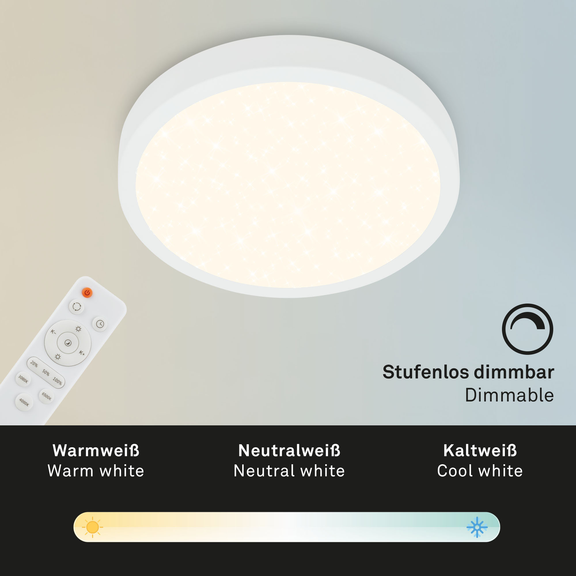 CCT LED Aufbauleuchte weiß LED Fernbedienung