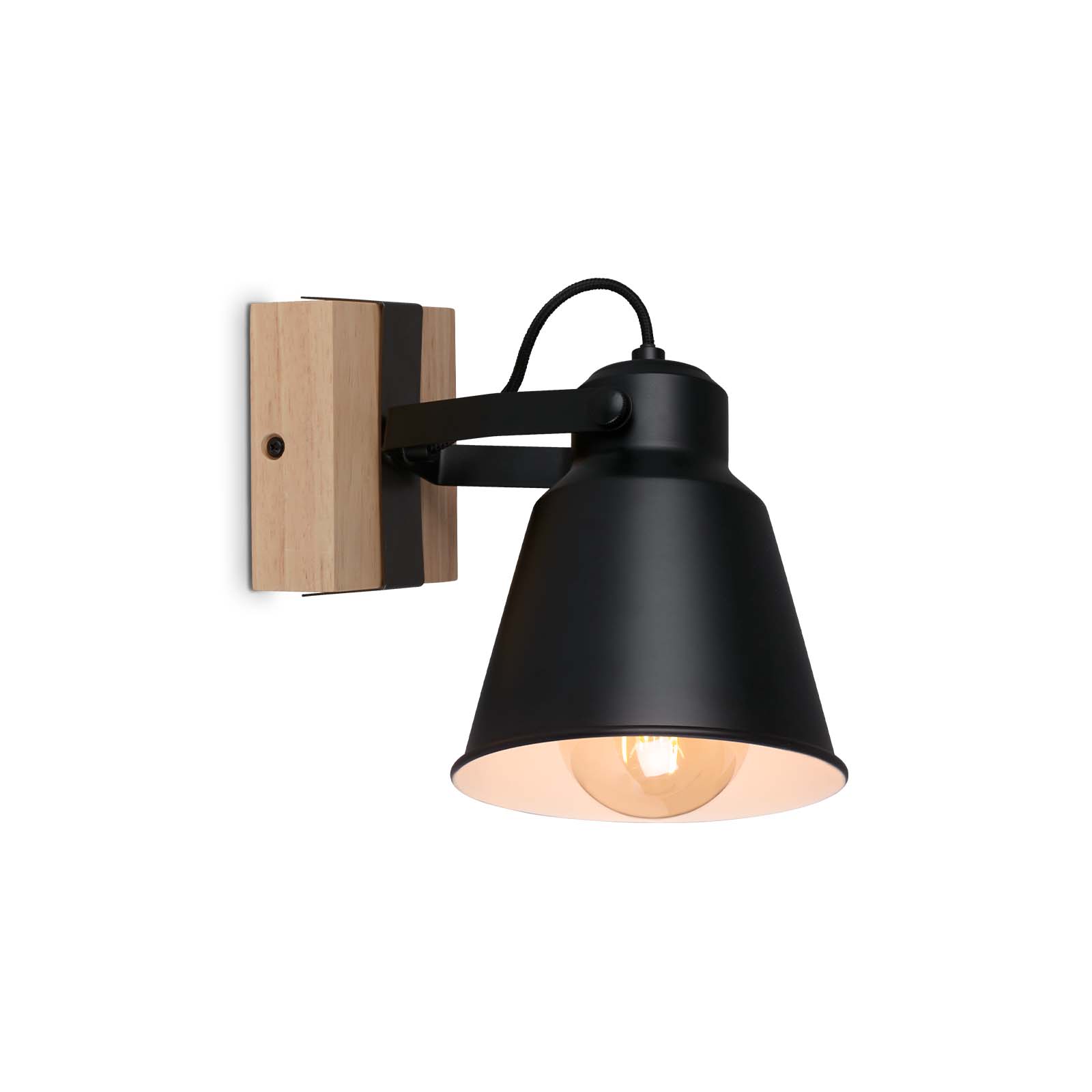 Lampe spot 21 cm 1x exkl. E27 40W noir