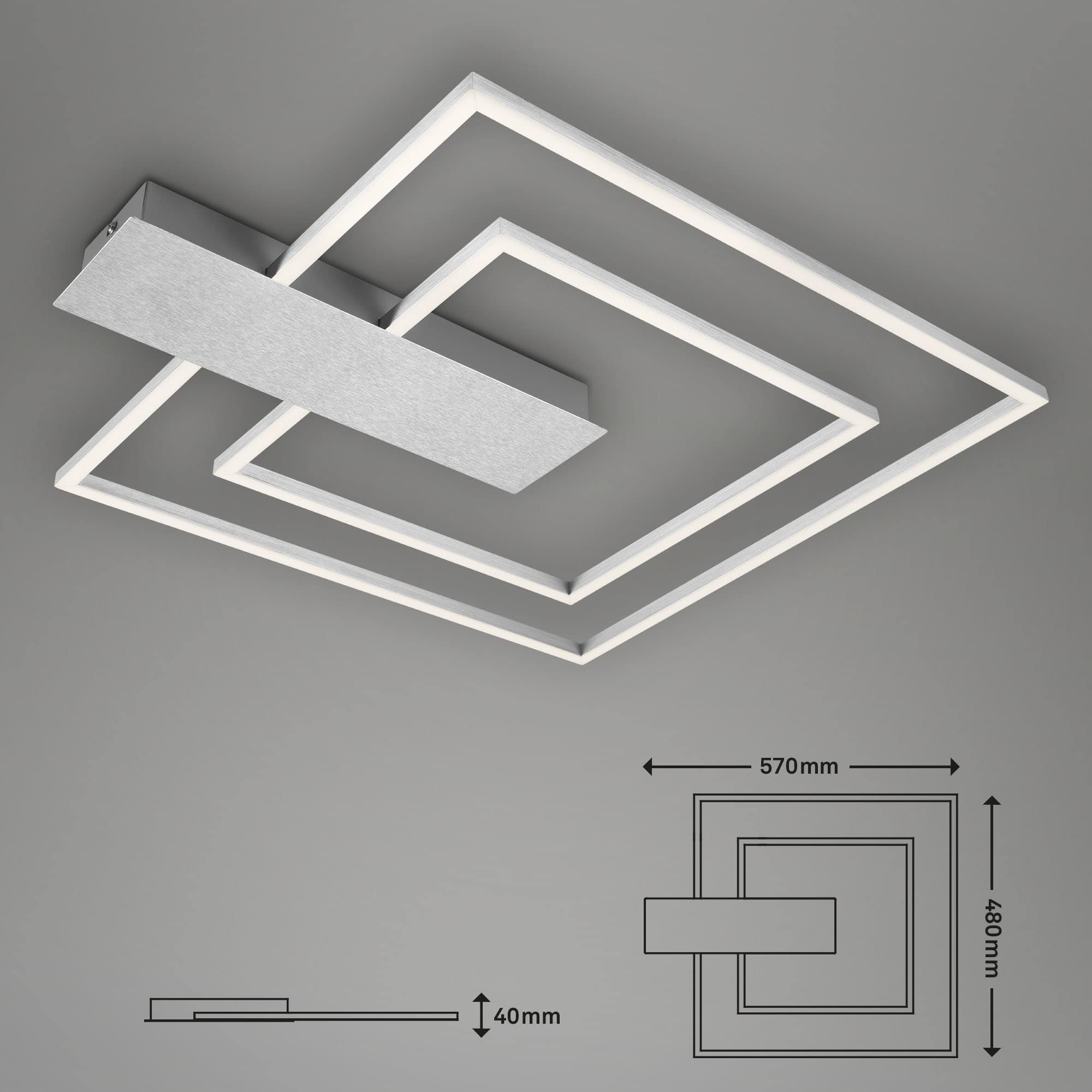 LED Wand- und Deckenleuchte alu LED Maßzeichnung