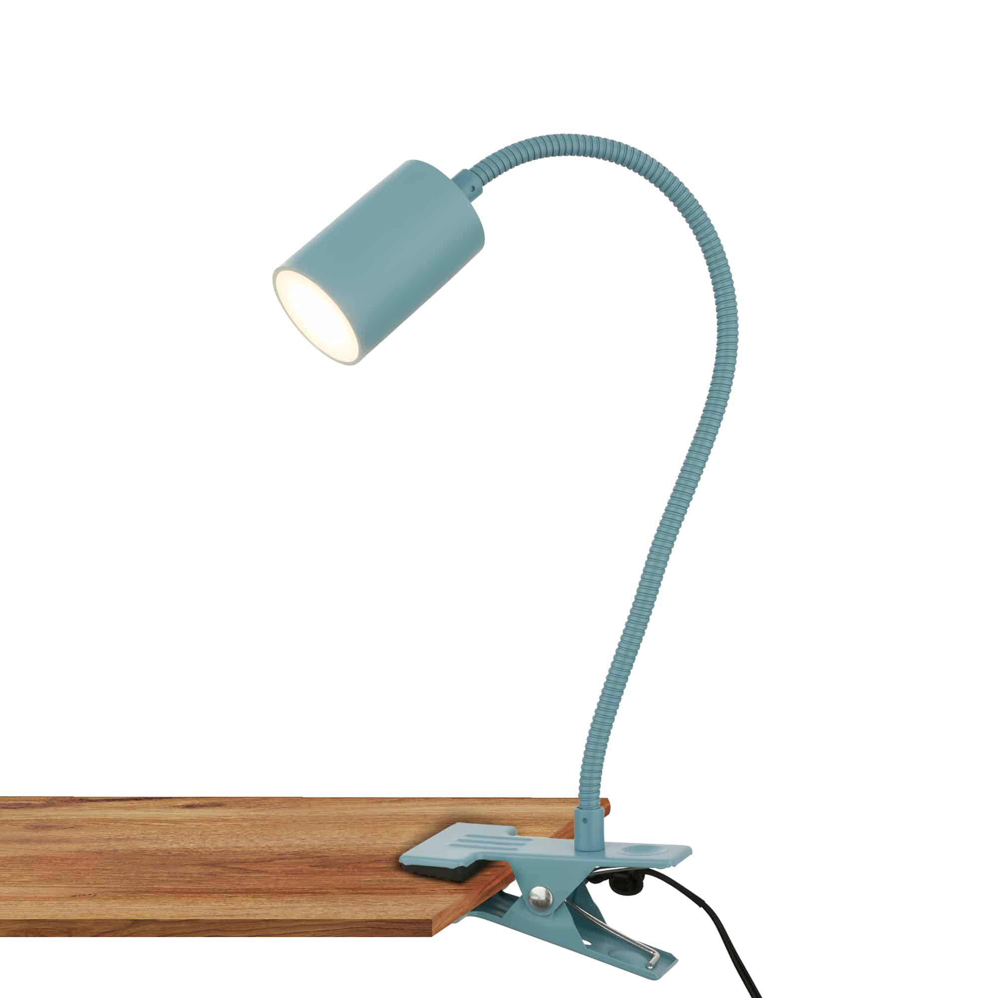 Briloner Fleks desk lamp, swivelling, clampable, blue