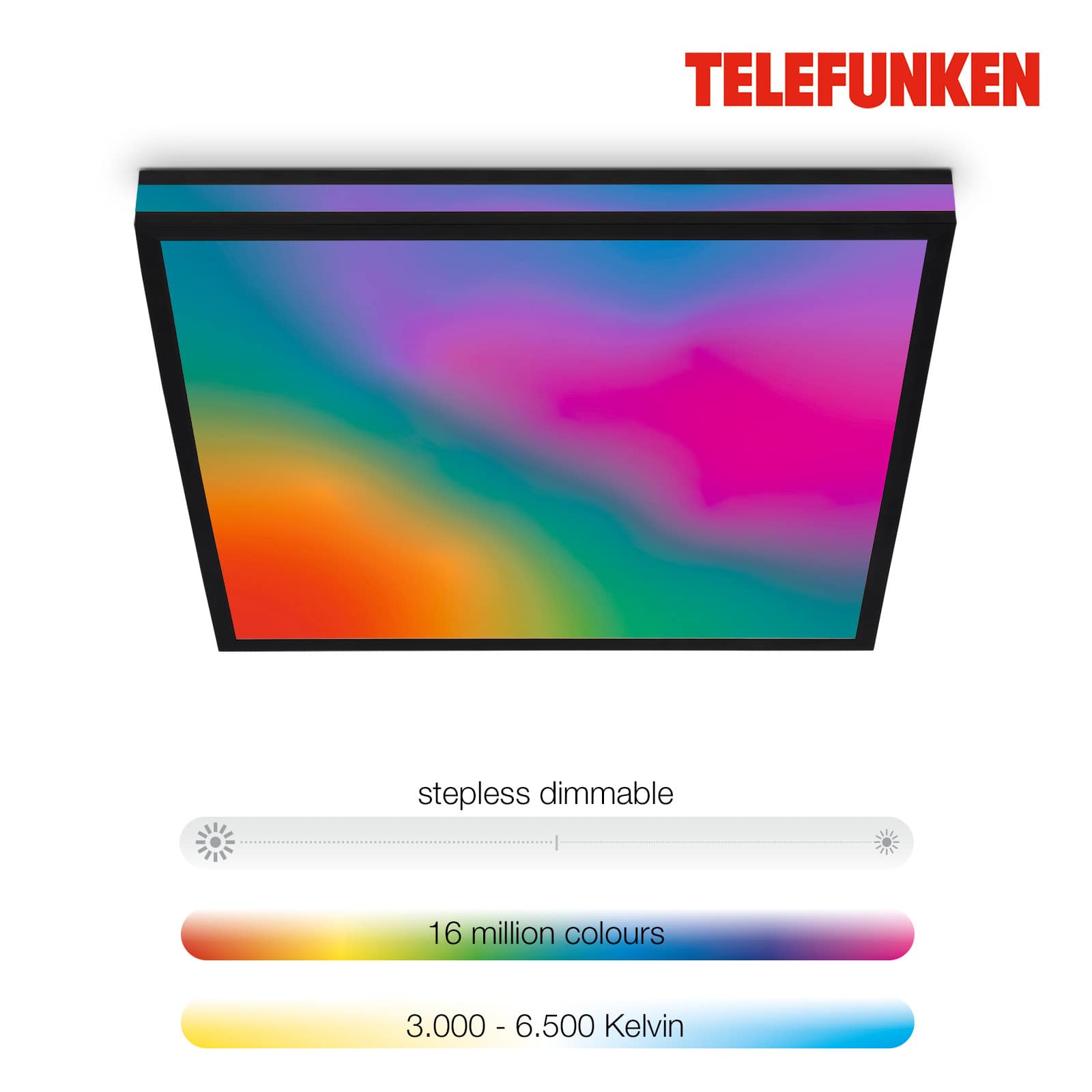 Magic CCT LED Panel mit RGB-LED schwarz