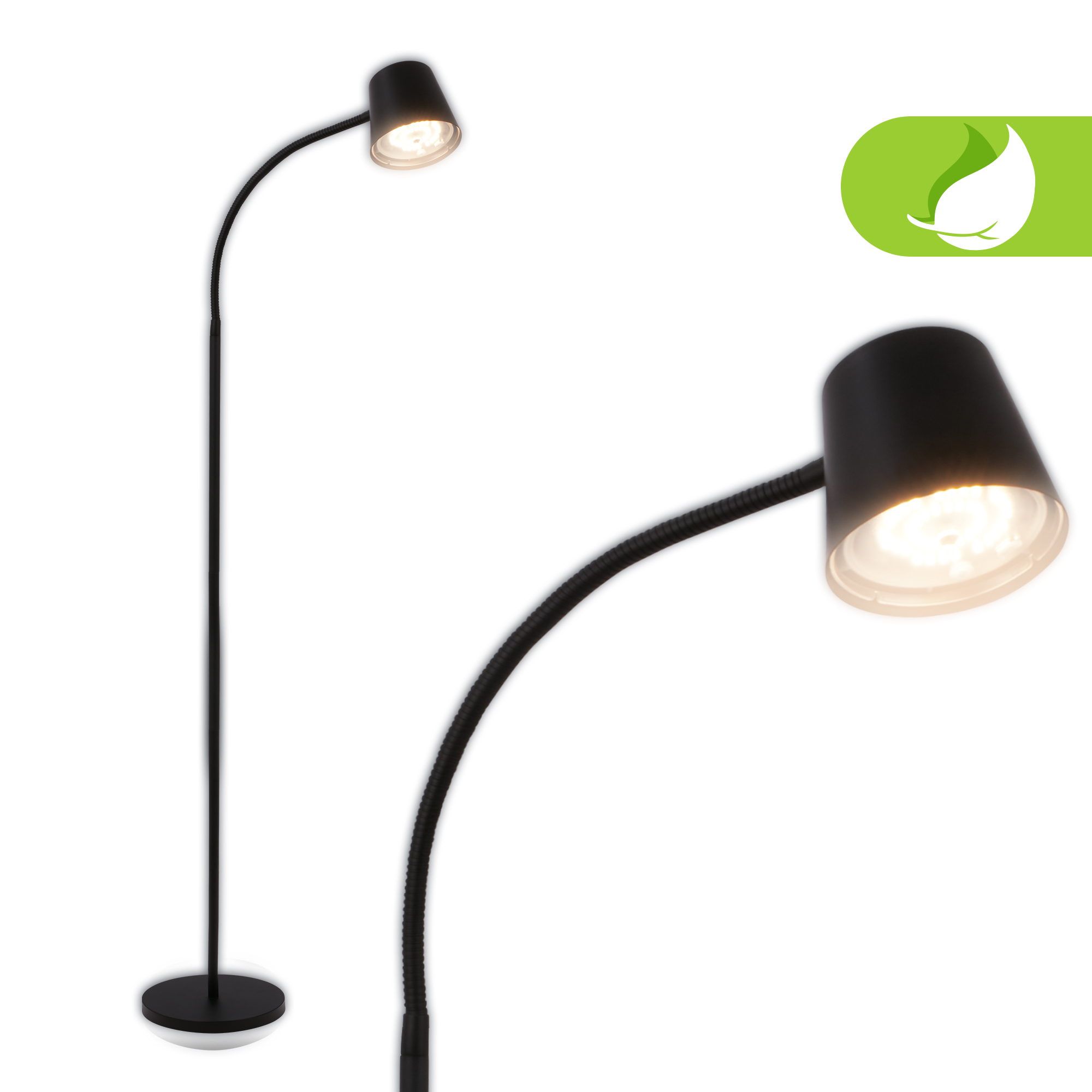 Briloner Cielo LED Stehlampe kabellos, Dimmbar, Touch, Schwarz