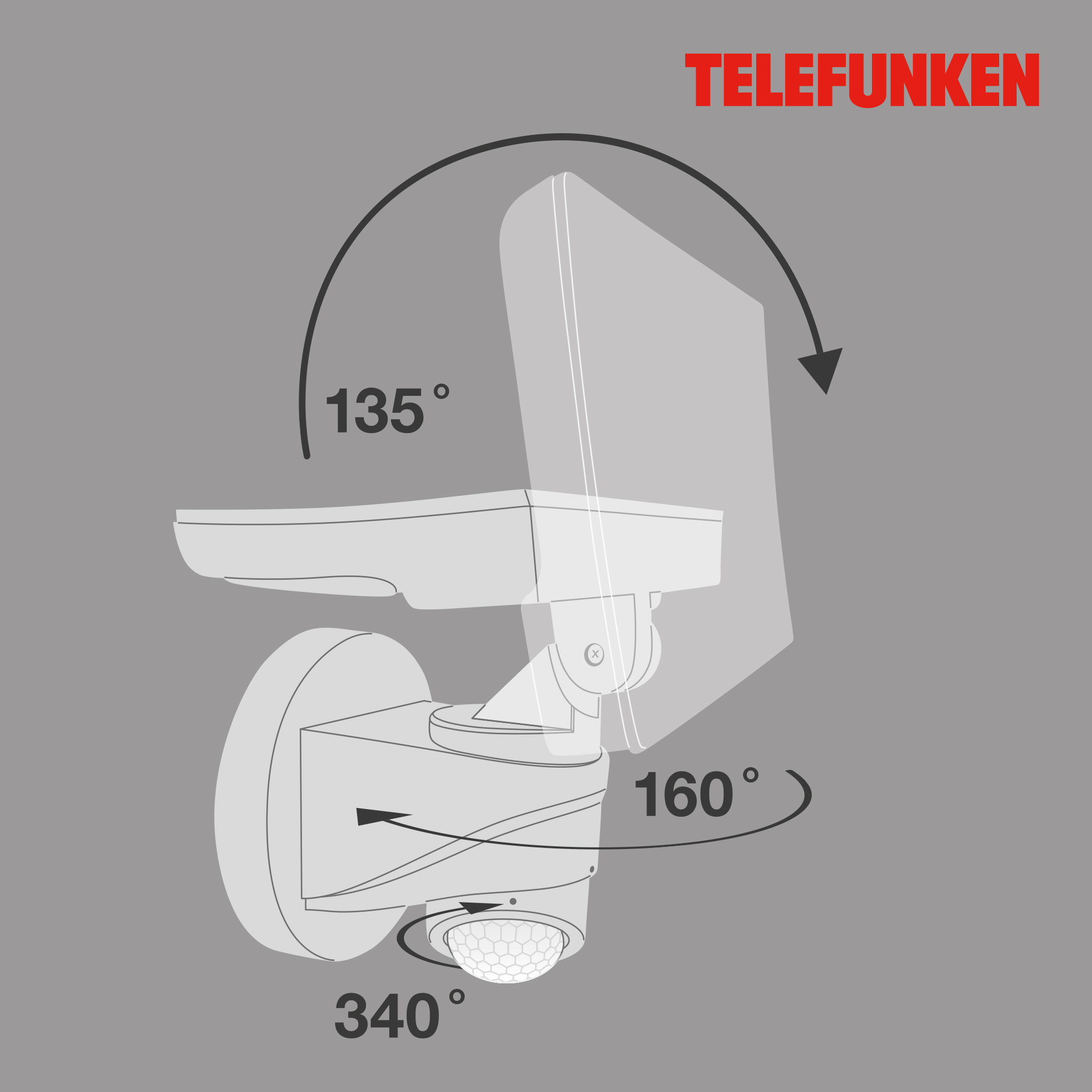 TELEFUNKEN LED Sensor Außenstrahler Weiß