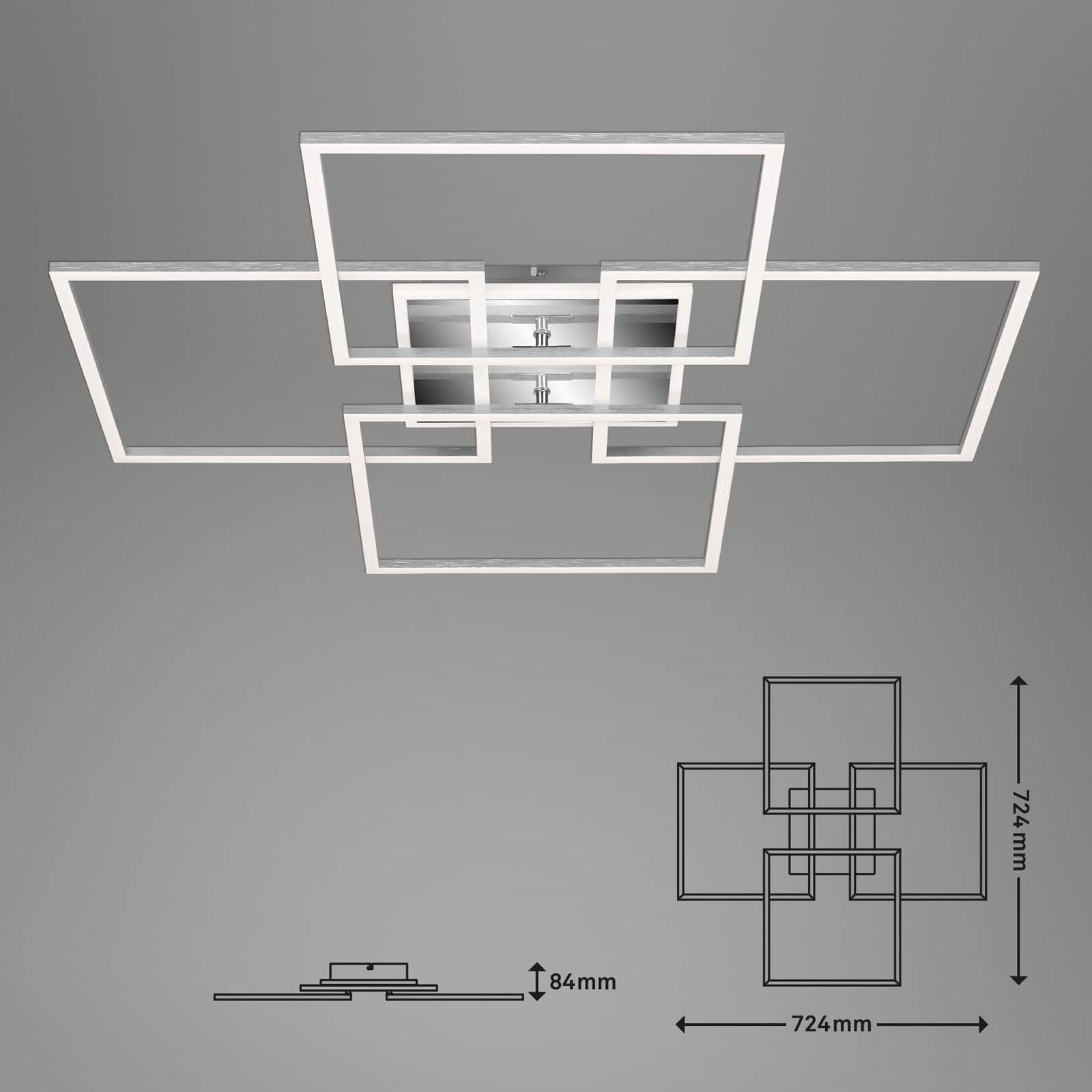 Bsmart WiFi + Bluetooth CCT LED Decken- und Wandleuchte mit mit tellicht Maßzeichnung