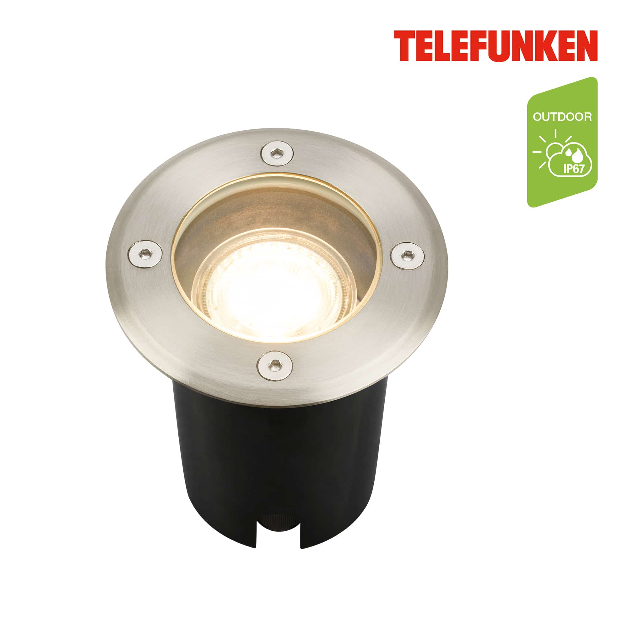 Telefunken in-ground light, waterproof IP67, tempered glass