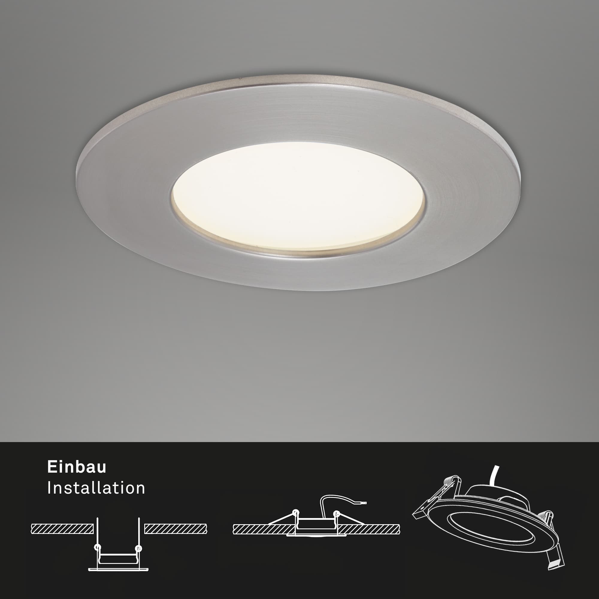 LED Einbauleuchte matt-nickel 1xLED-Platine Funktion