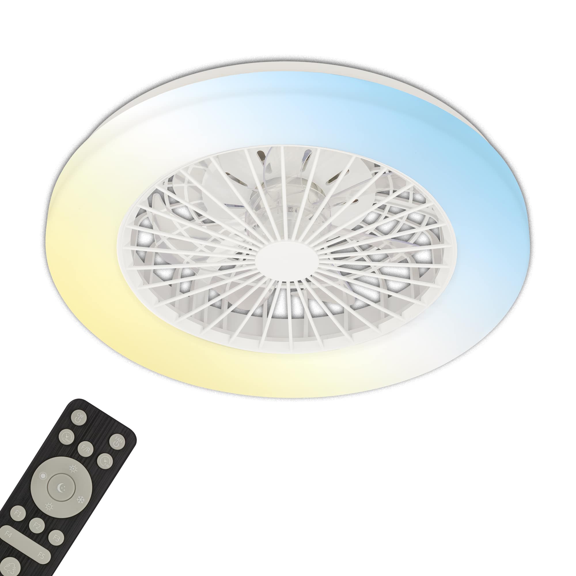 Briloner LED Plafonnier avec ventilateur, 5 vitesses, couleur de lumière réglable