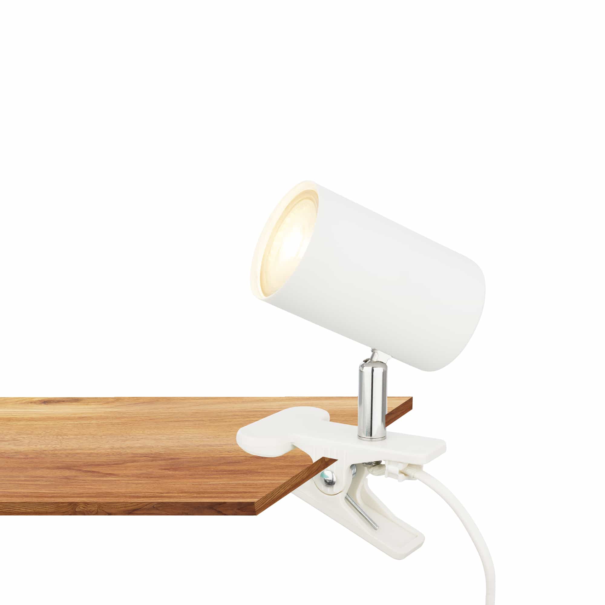 Briloner Klem Lampe de bureau, Orientable, Pinçable, Blanc