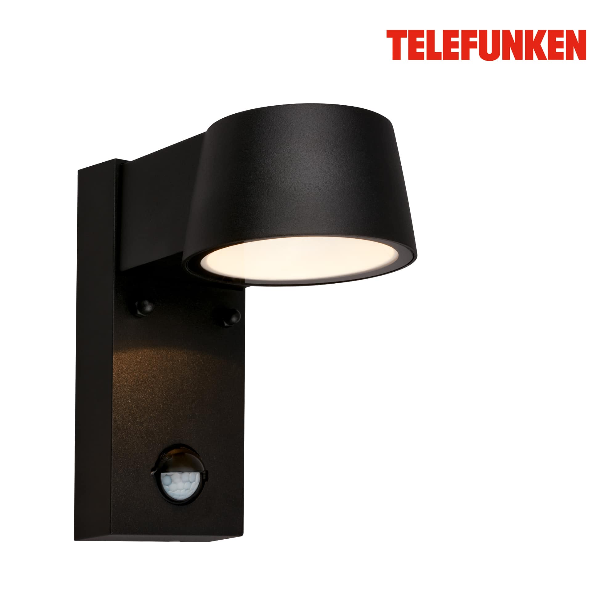 Applique LED Telefunken, détecteur de mouvement, capteur crépusculaire, noir