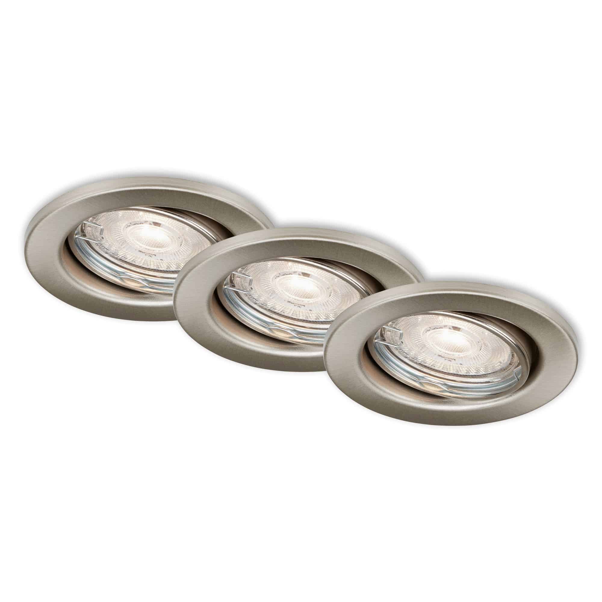 LED Einbauleuchten nickel 3er-Set 3xLED GU10 Funktion1