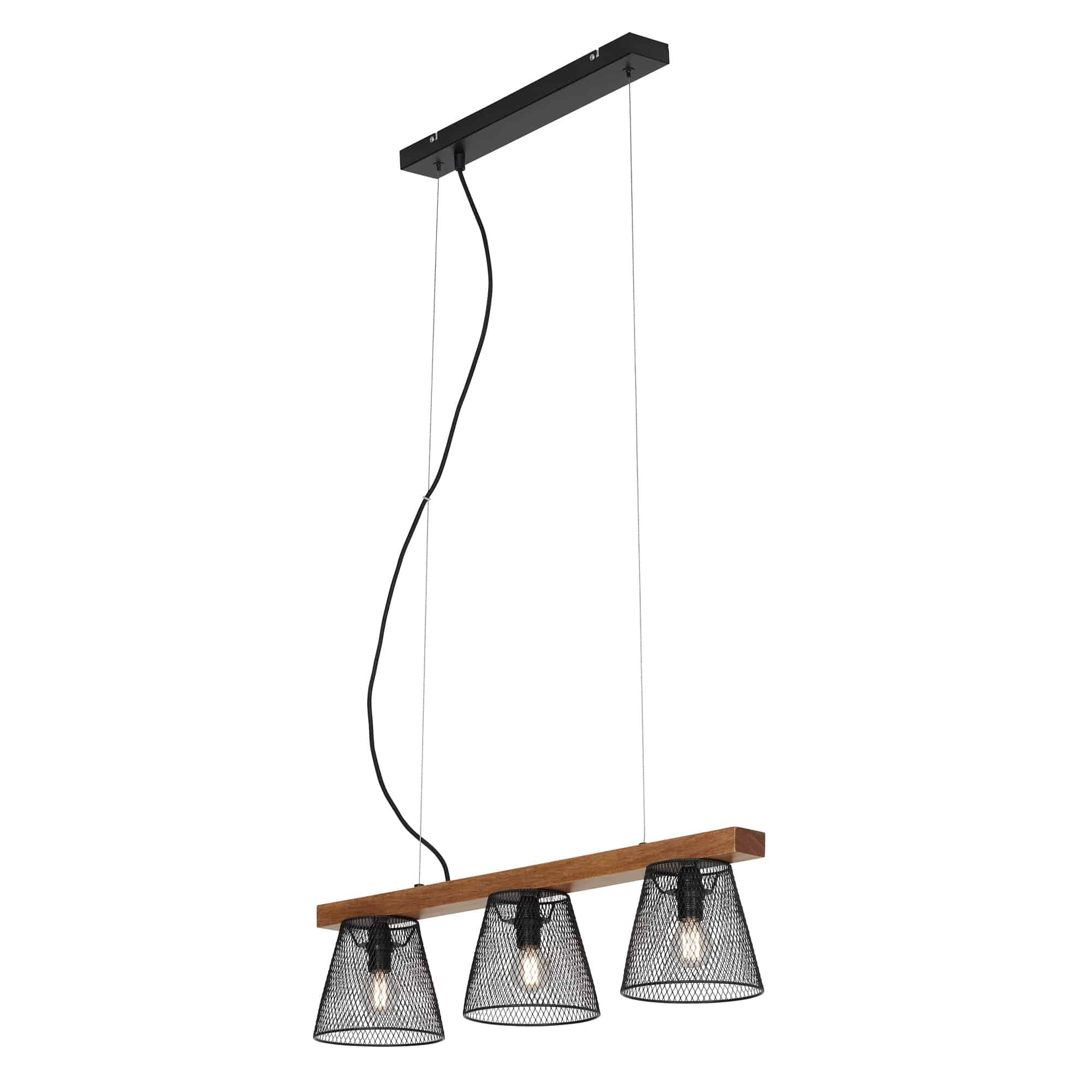 Hanglamp 136 cm 3x exkl. E14 25W zwart