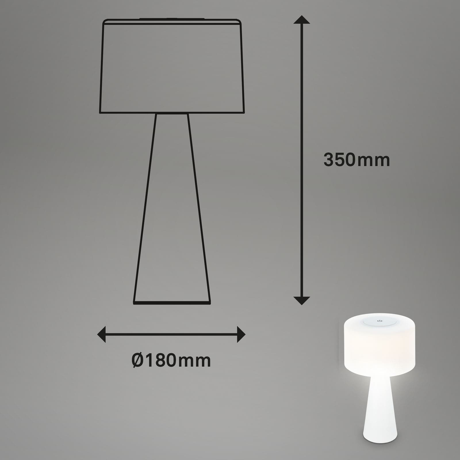 Briloner Leuchten Außen-Tischleuchte 7420016, dimmbar, Touch, USB