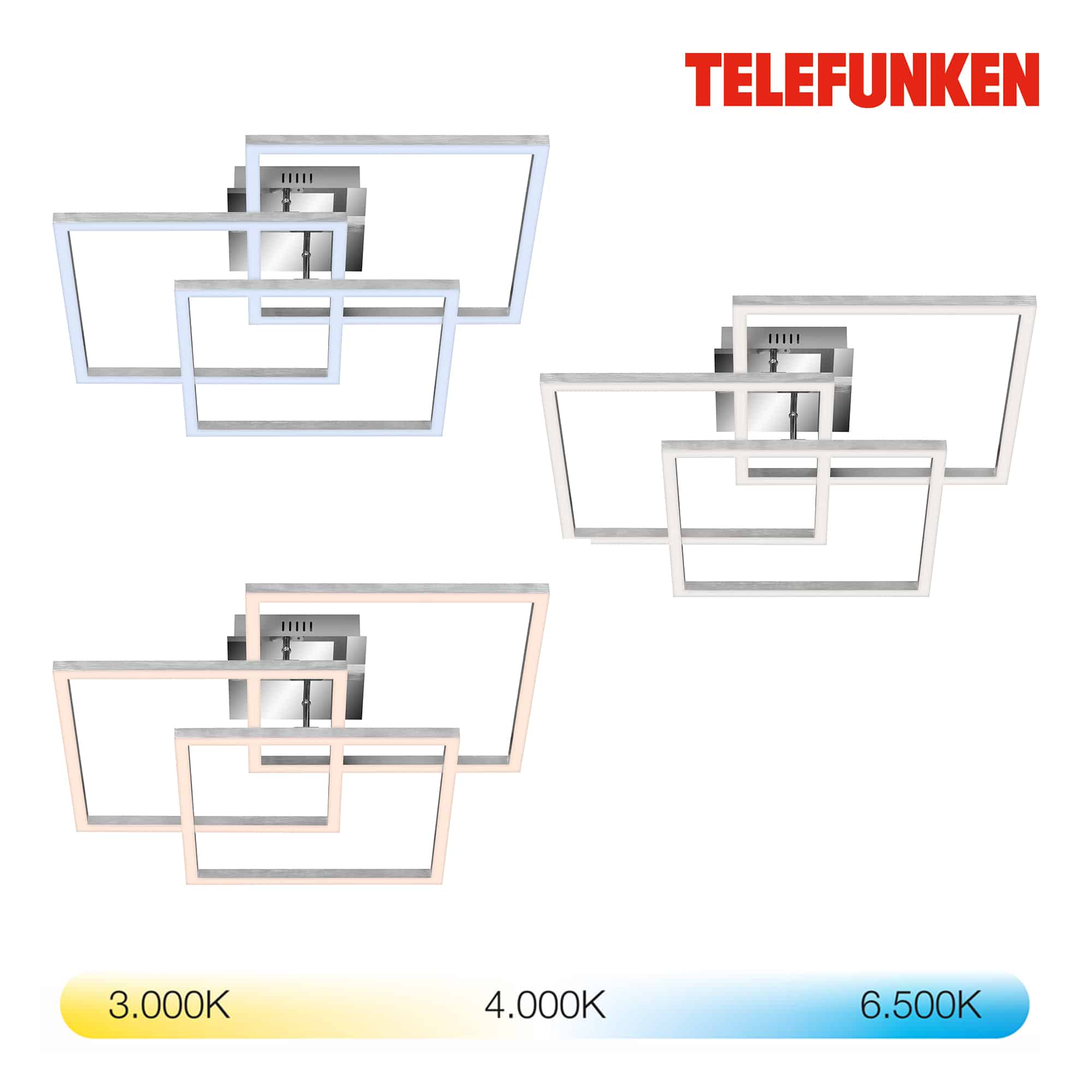 TELEFUNKEN Smart LED Deckenleuchte Chrom-Alu