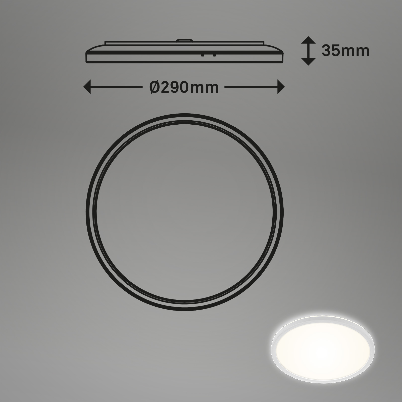 Ultraflache LED Bad Deckenleuchte Weiß Milieu2