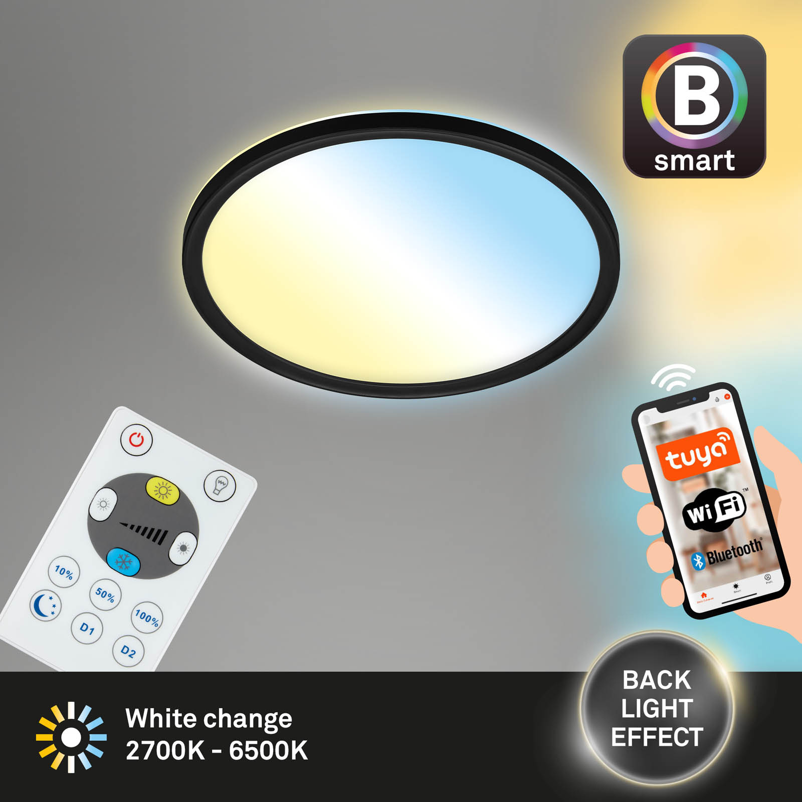 Bsmart WiFi + BluetoothUltraflache s CCT LED Panel Freisteller2