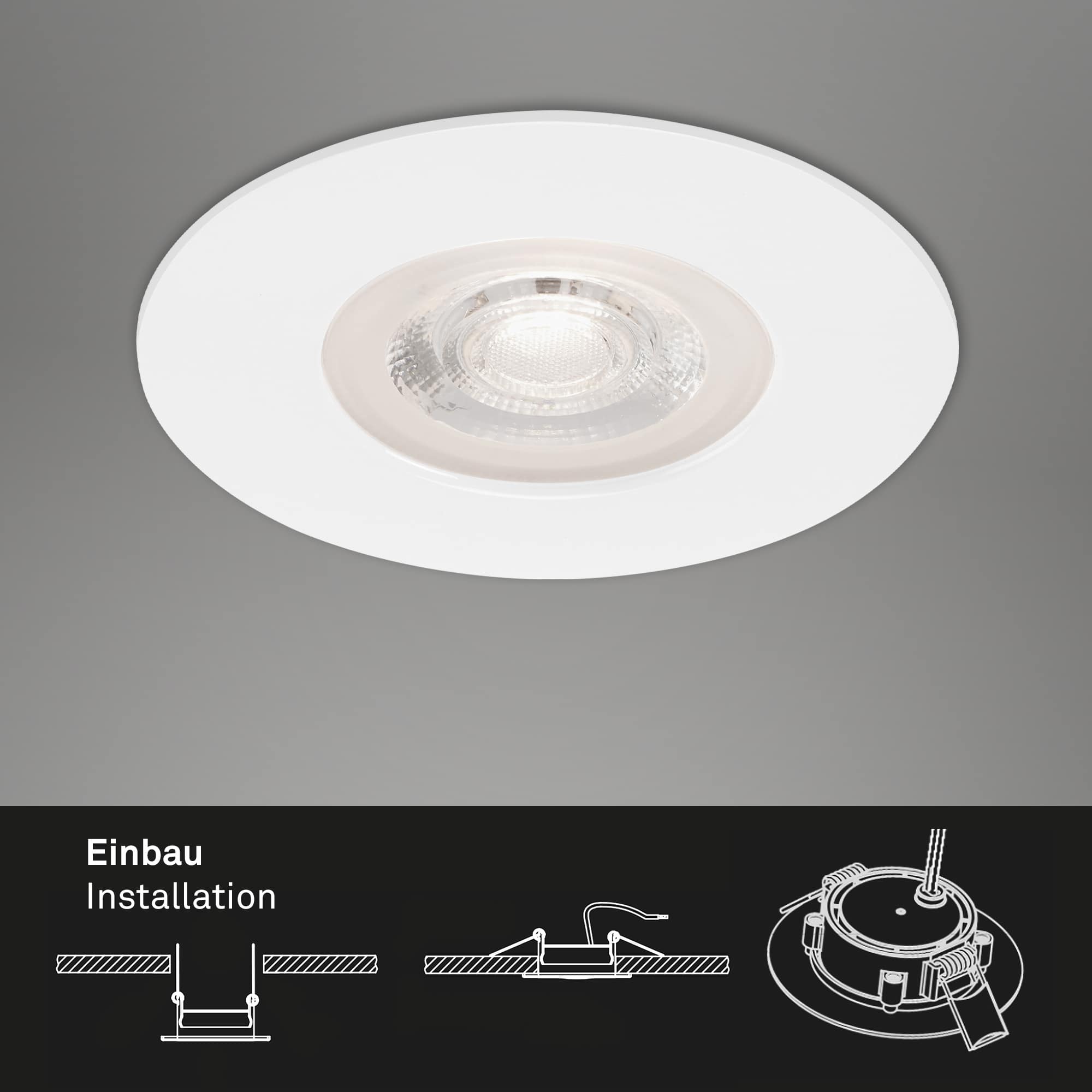 3er Set LED Einbauleuchte Weiß