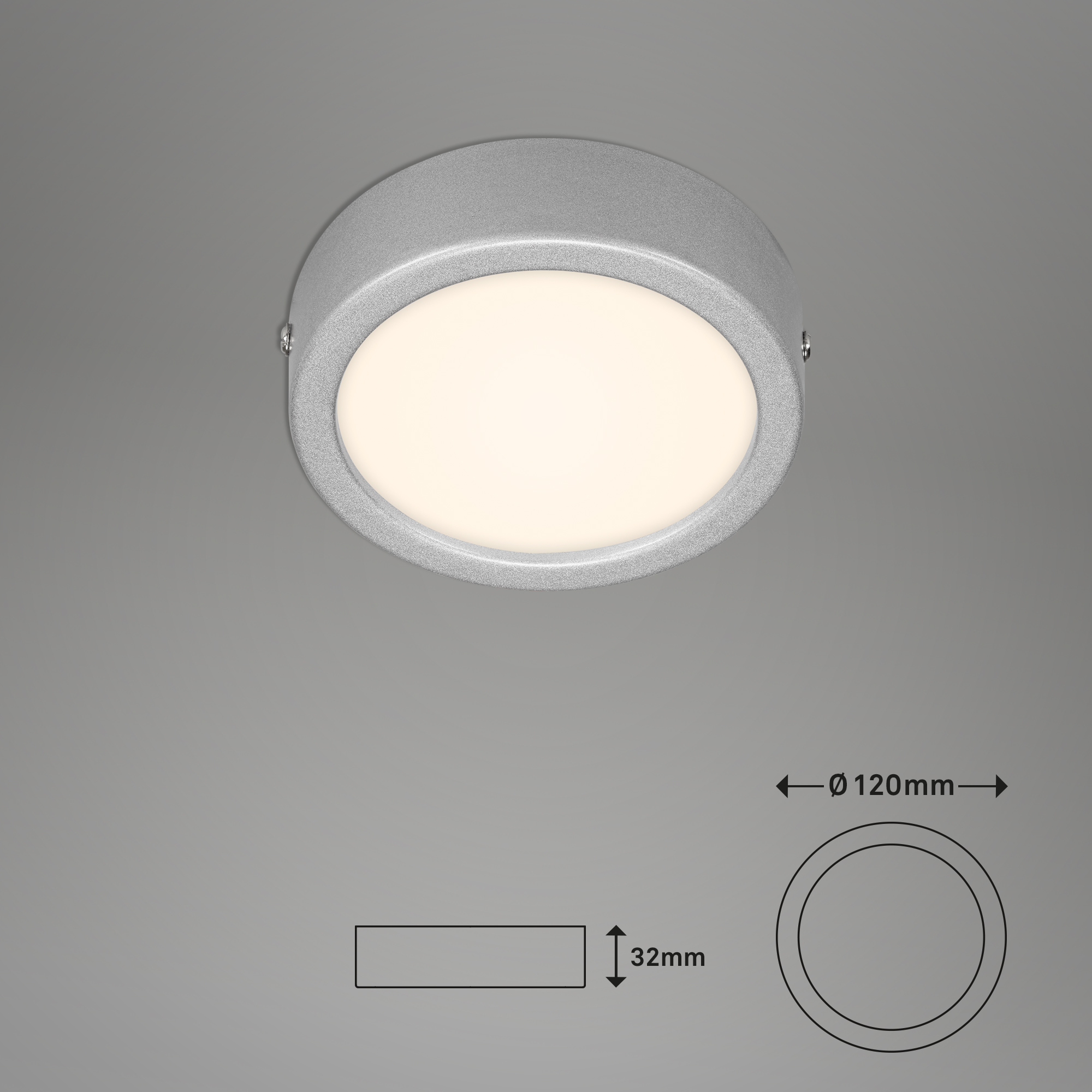 LED Aufbauleuchte chrom-matt LED-Platine Maßzeichnung