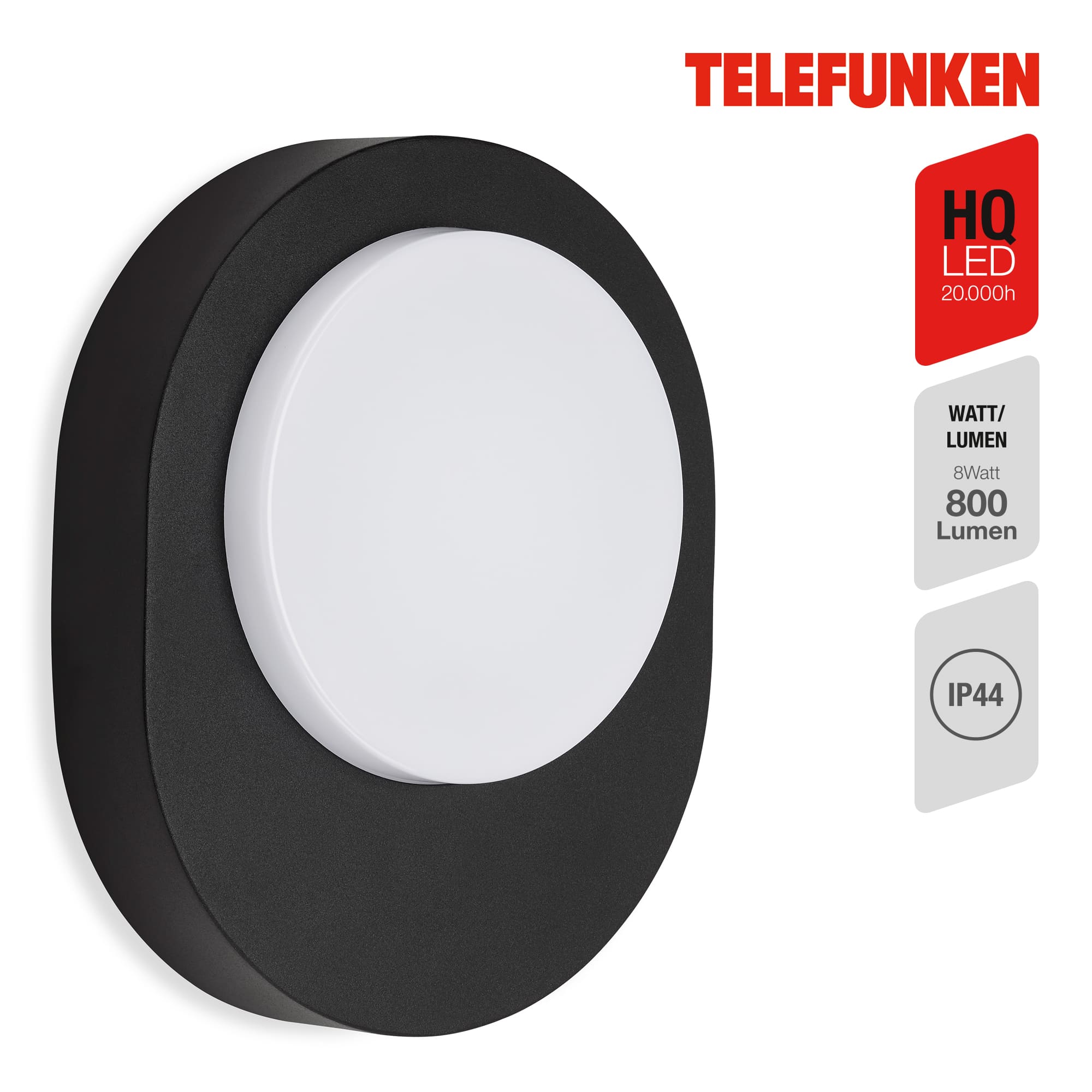 TELEFUNKEN LED Außenwandleuchte Schwarz