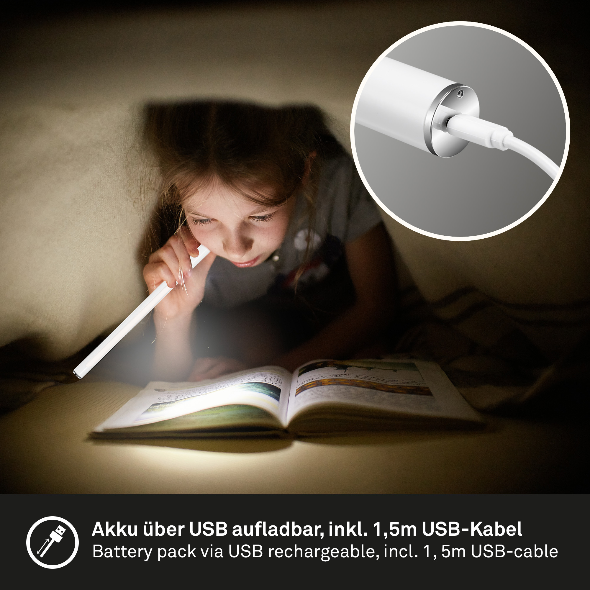 USB-LED Tisch- und Wandleuchte weiß LED Funktion