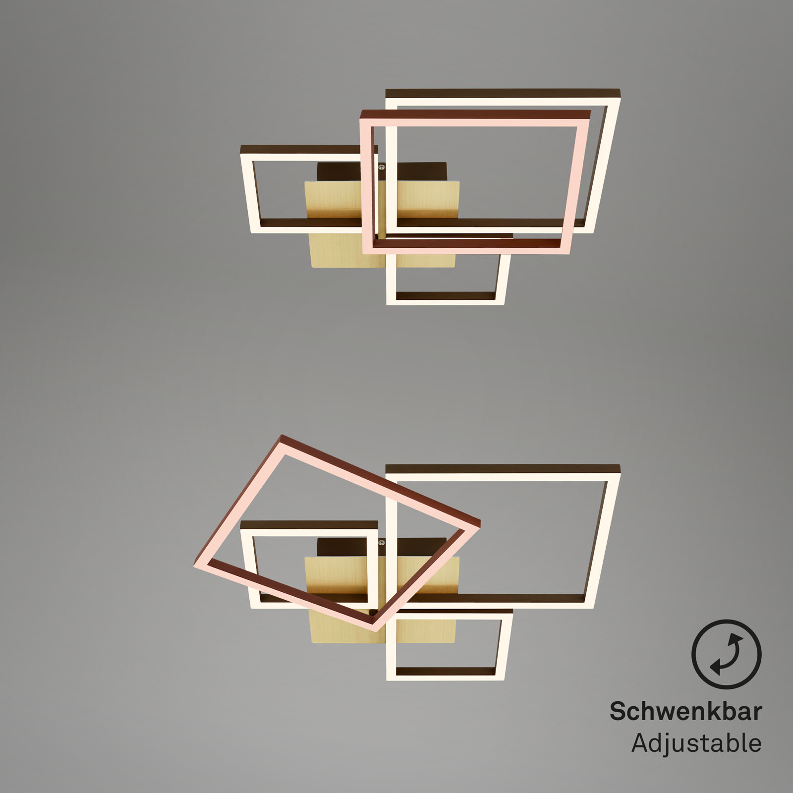 LED Deckenleuchte gold-braun