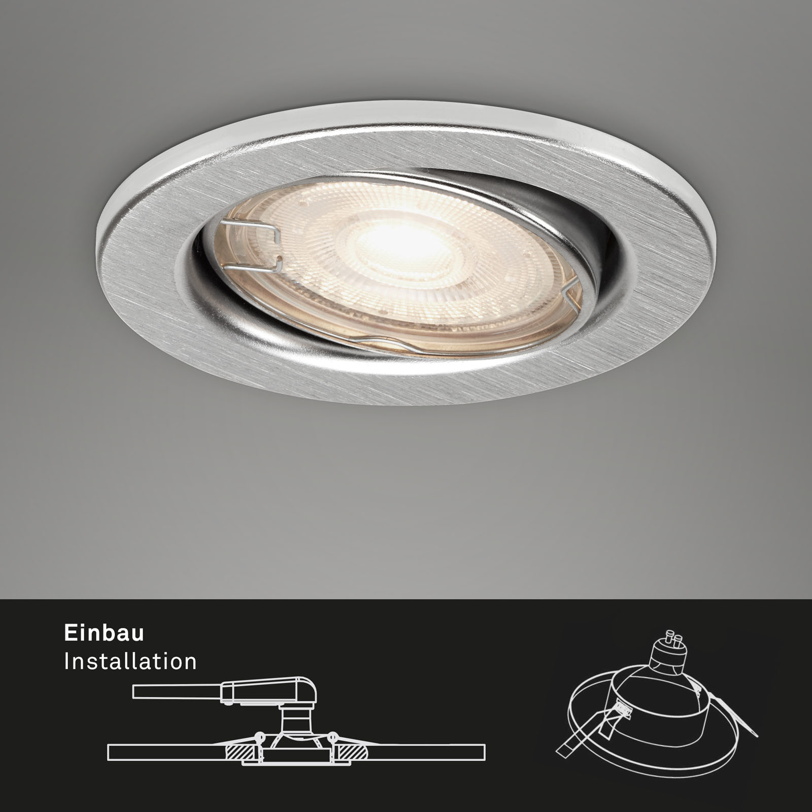 LED Einbauleuchten aluminiumfarbig Einbau