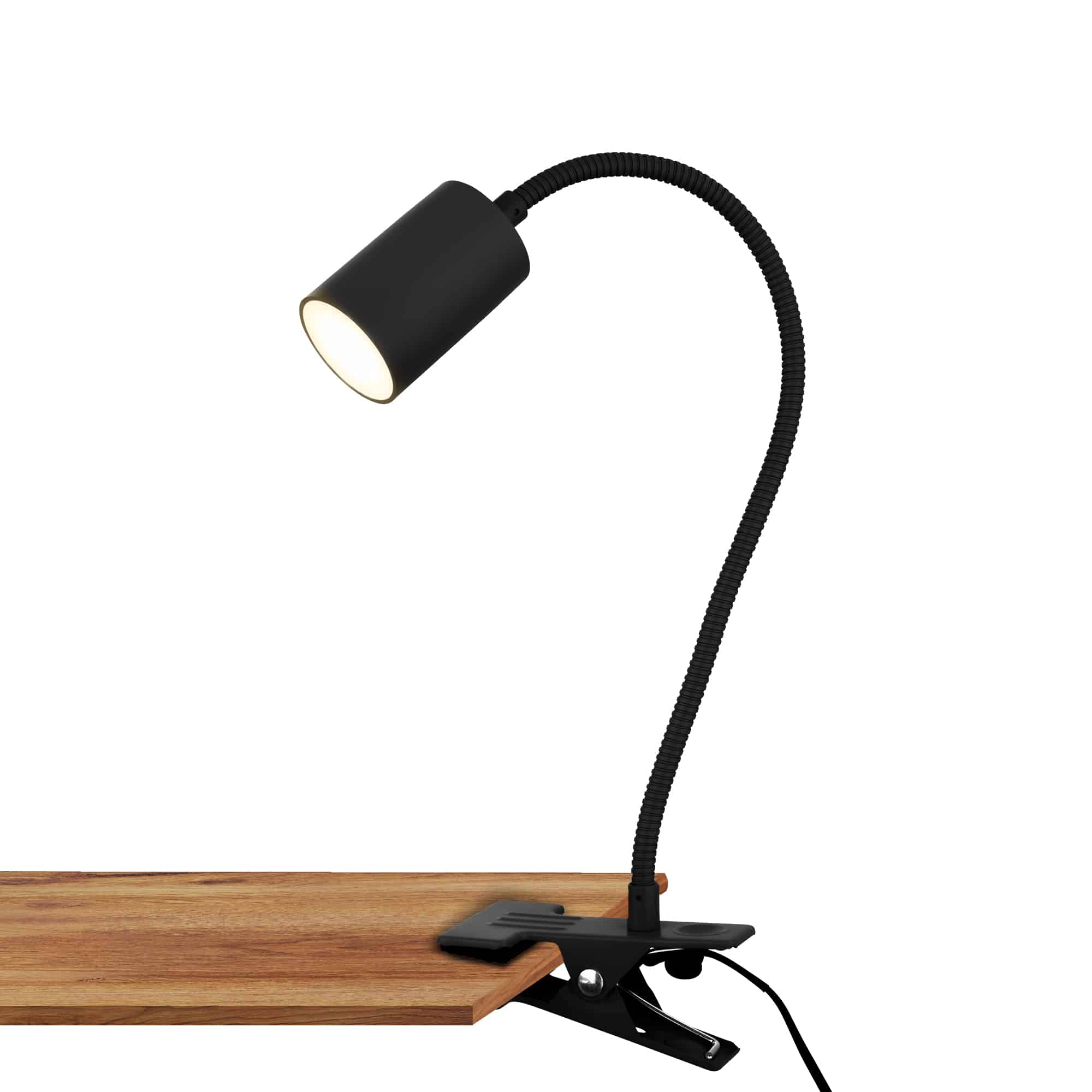 Briloner Fleks desk lamp, swivelling, clampable, black