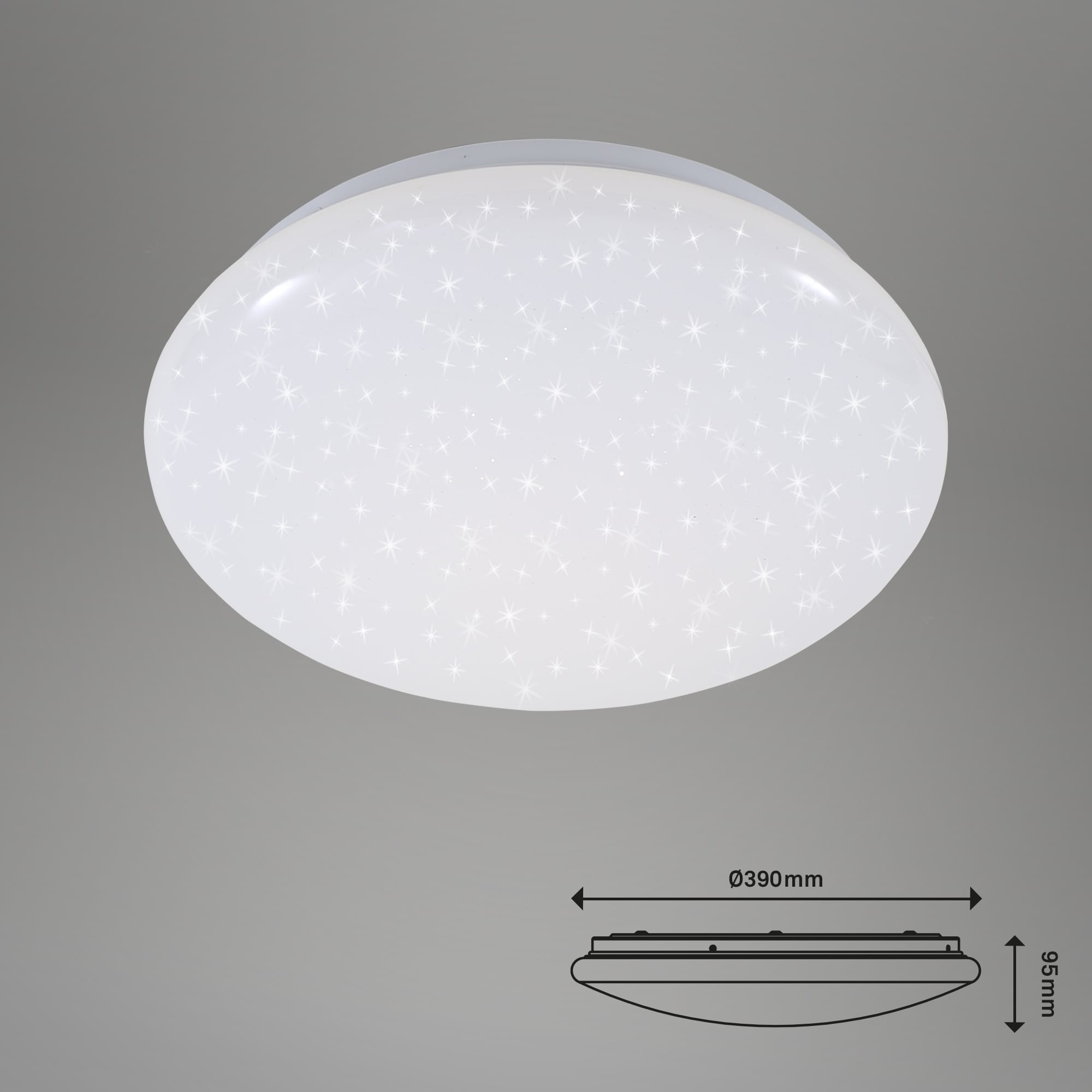 CCT LED Sternenhimmel-Deckenleuchte - Step-to-warm Maßzeichnung