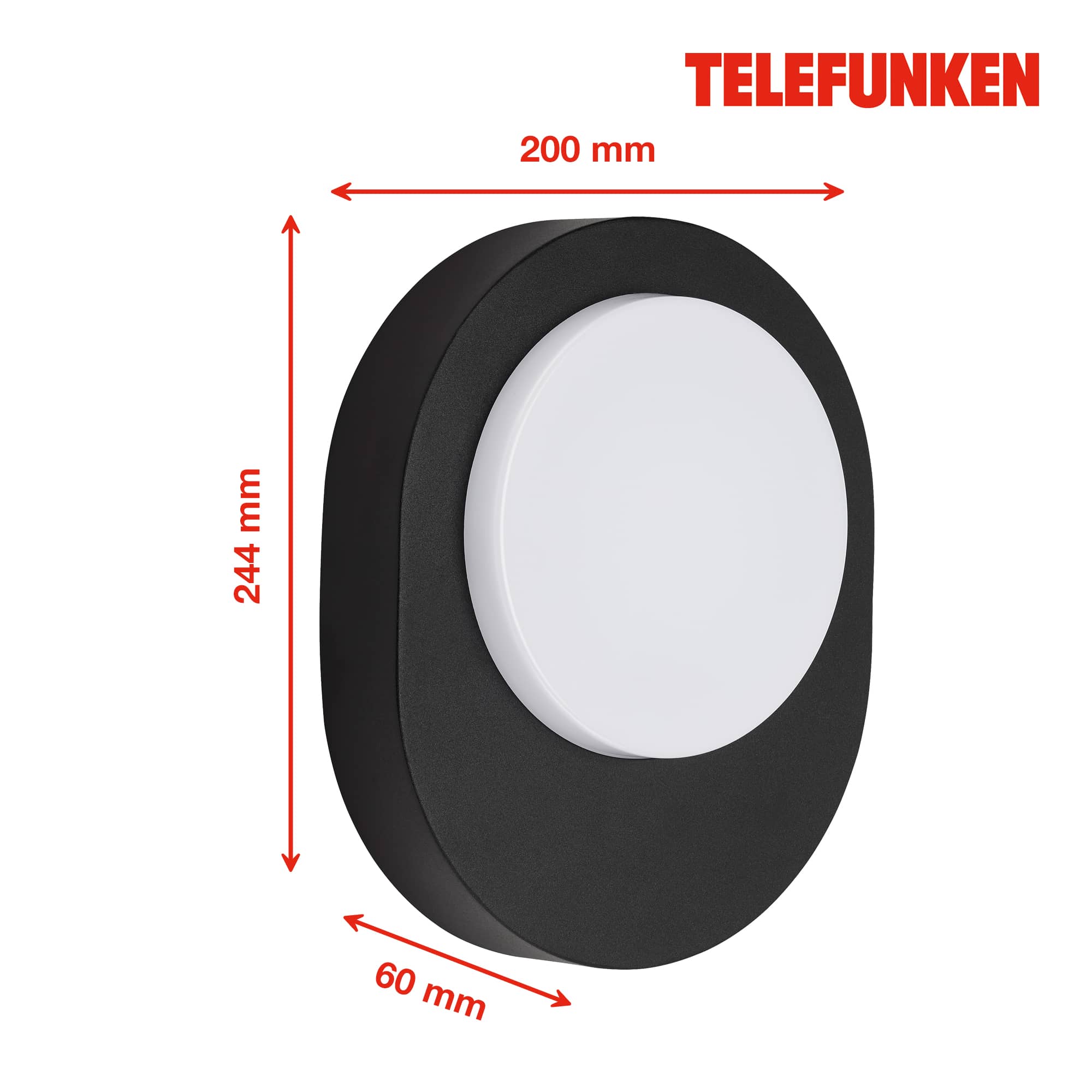 TELEFUNKEN LED Außenwandleuchte Schwarz