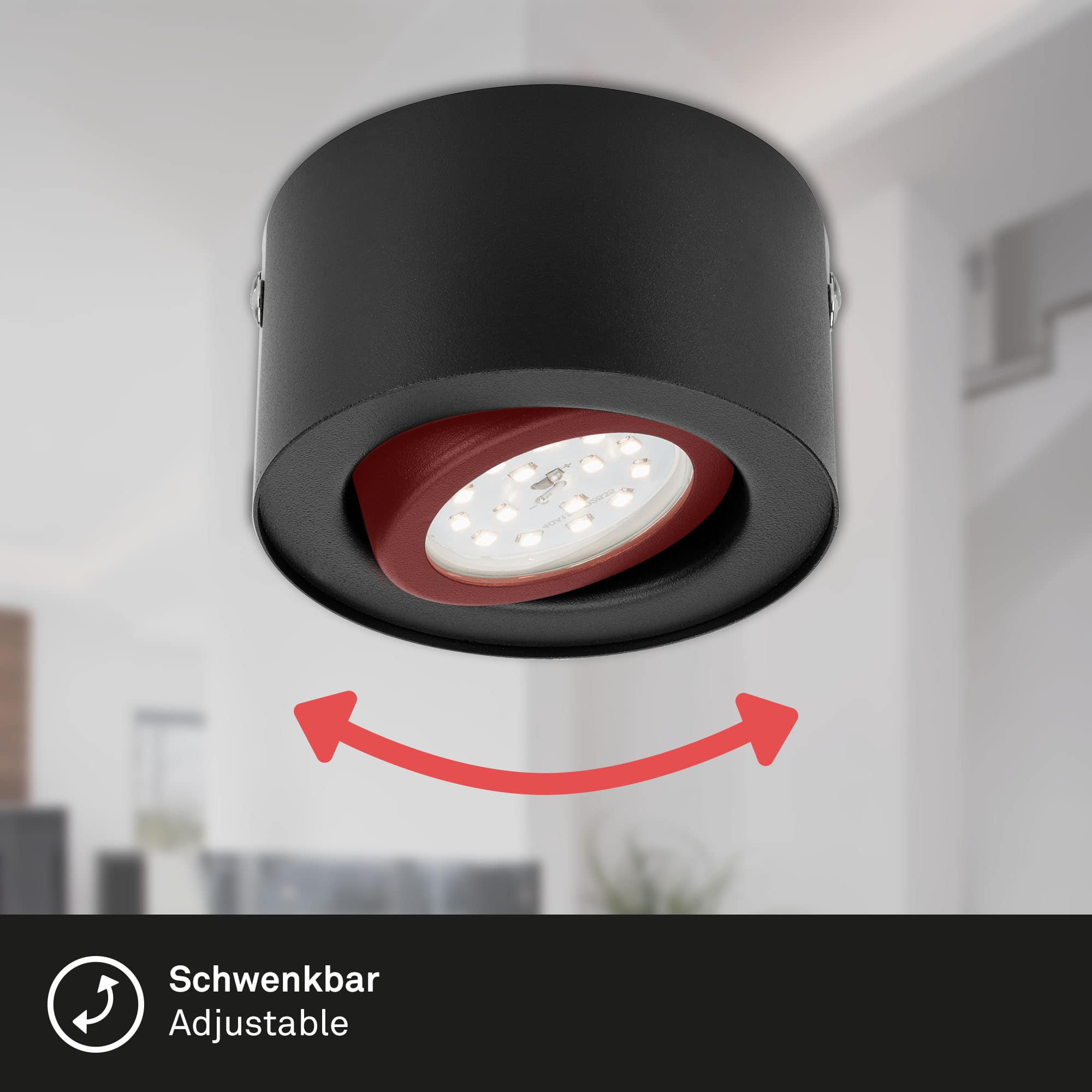 LED Aufbauleuchte Schwarz