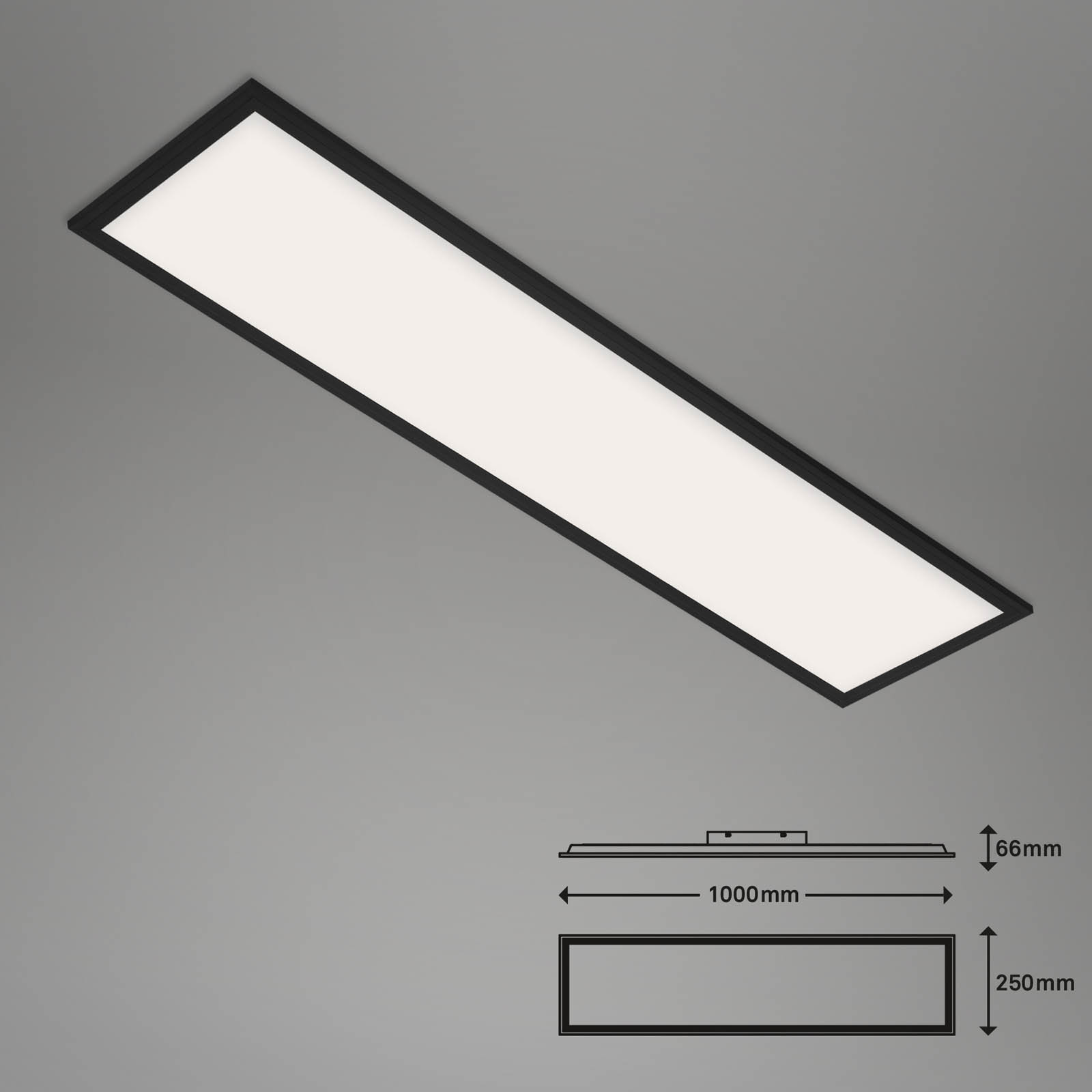 CCT LED Panel Schwarz Bemaßung