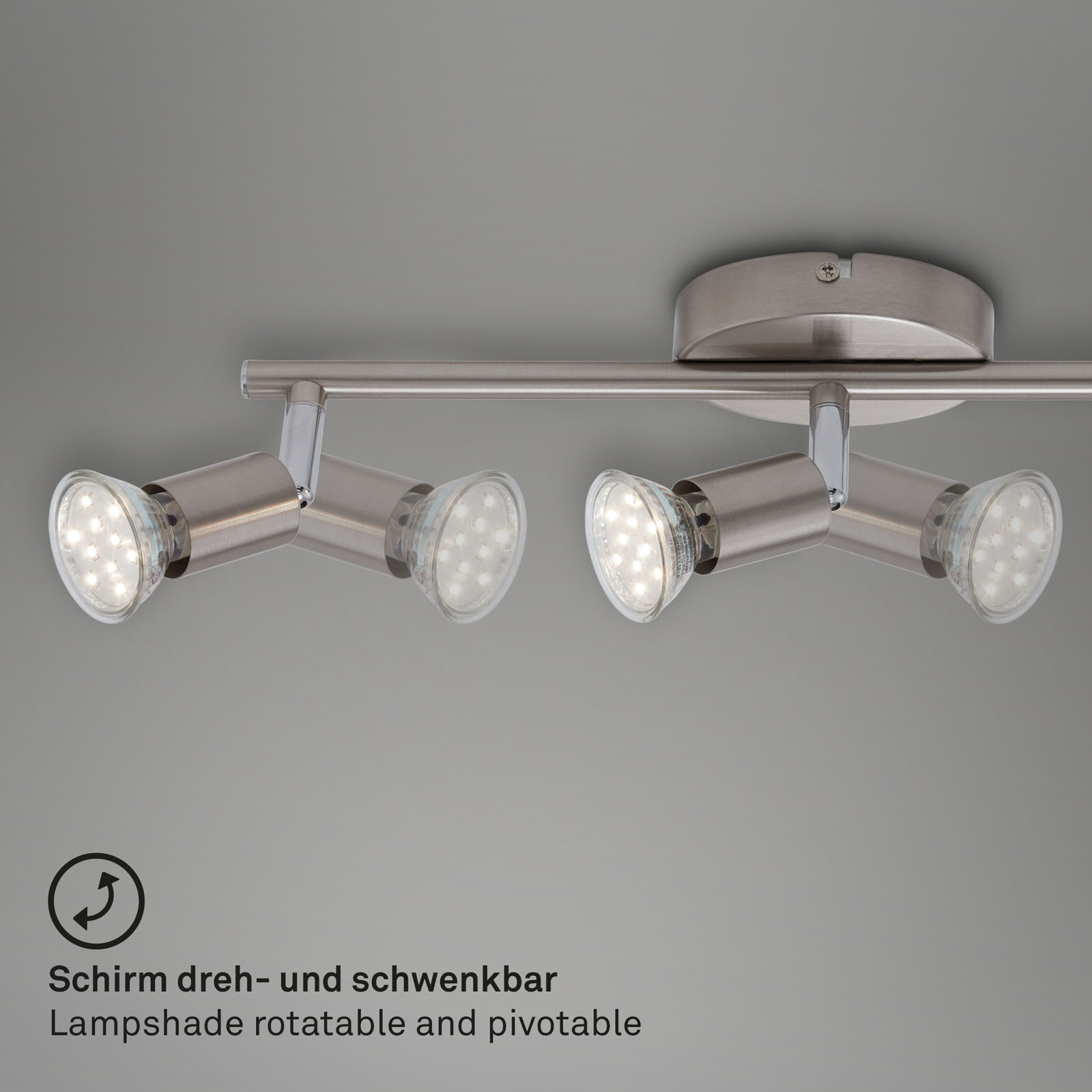 LED Deckenleuchte matt-nickel LED/ GU10 Freisteller2