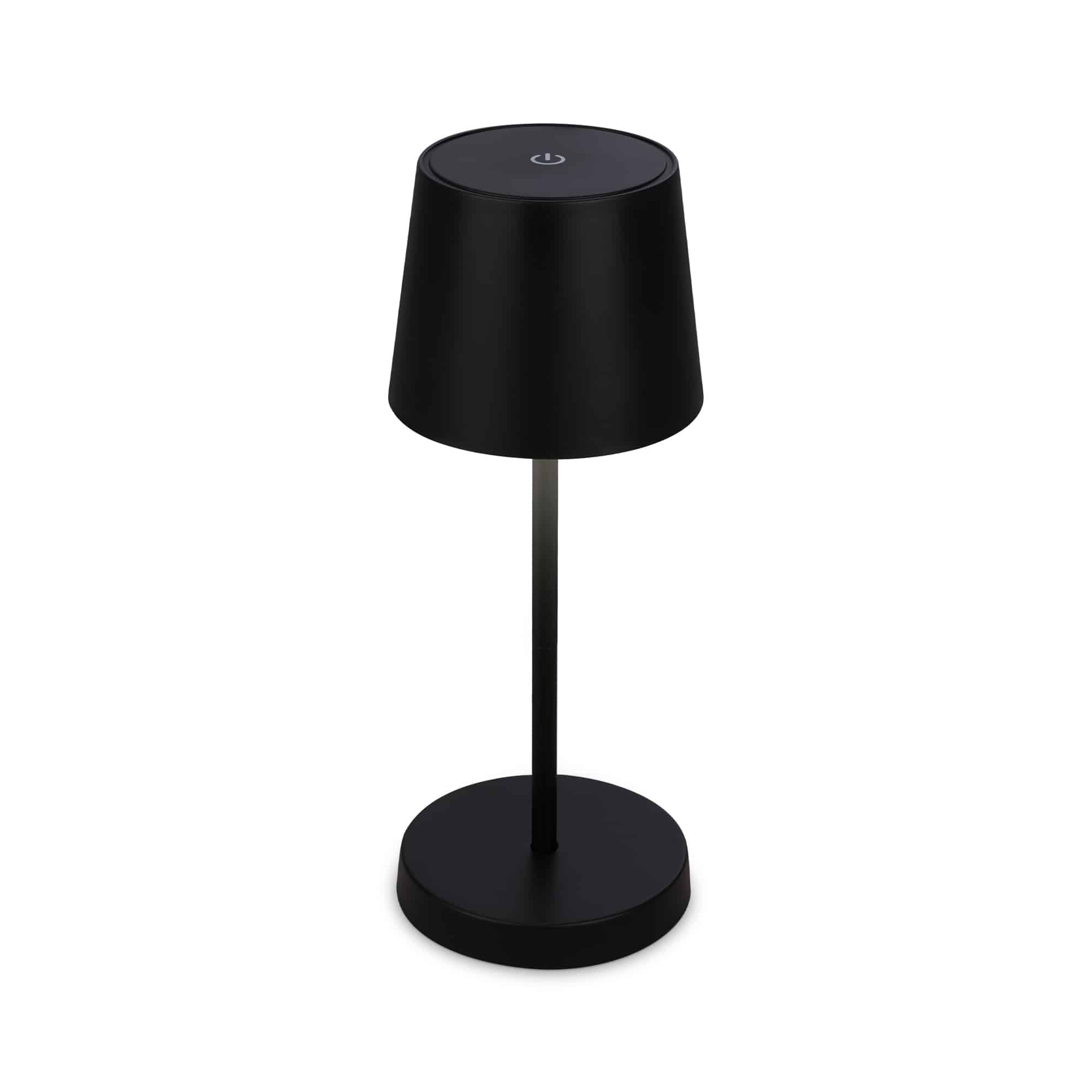 Rechargeable LED table lamp IP44, dimmable, touch, warm white light, black